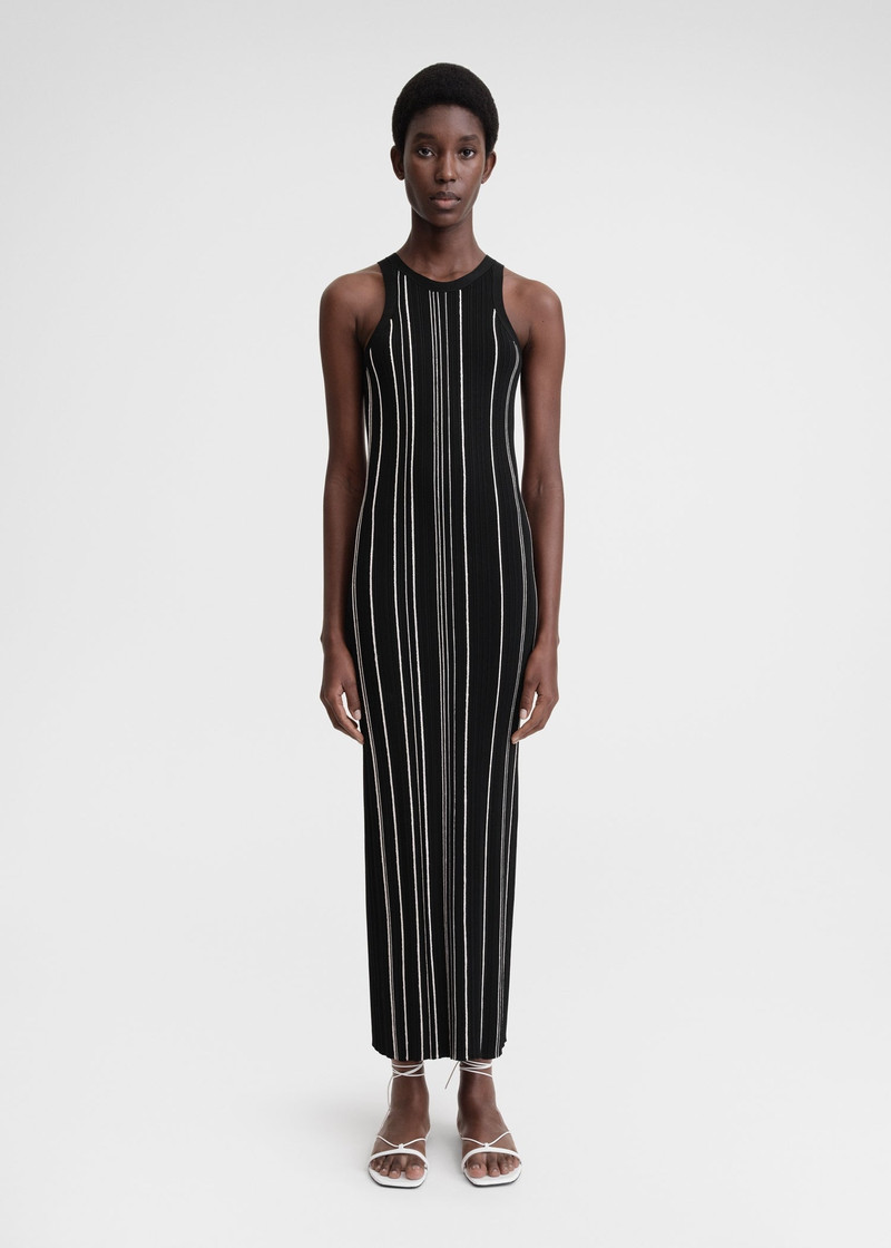 Totême Braid rib tank dress black outlook