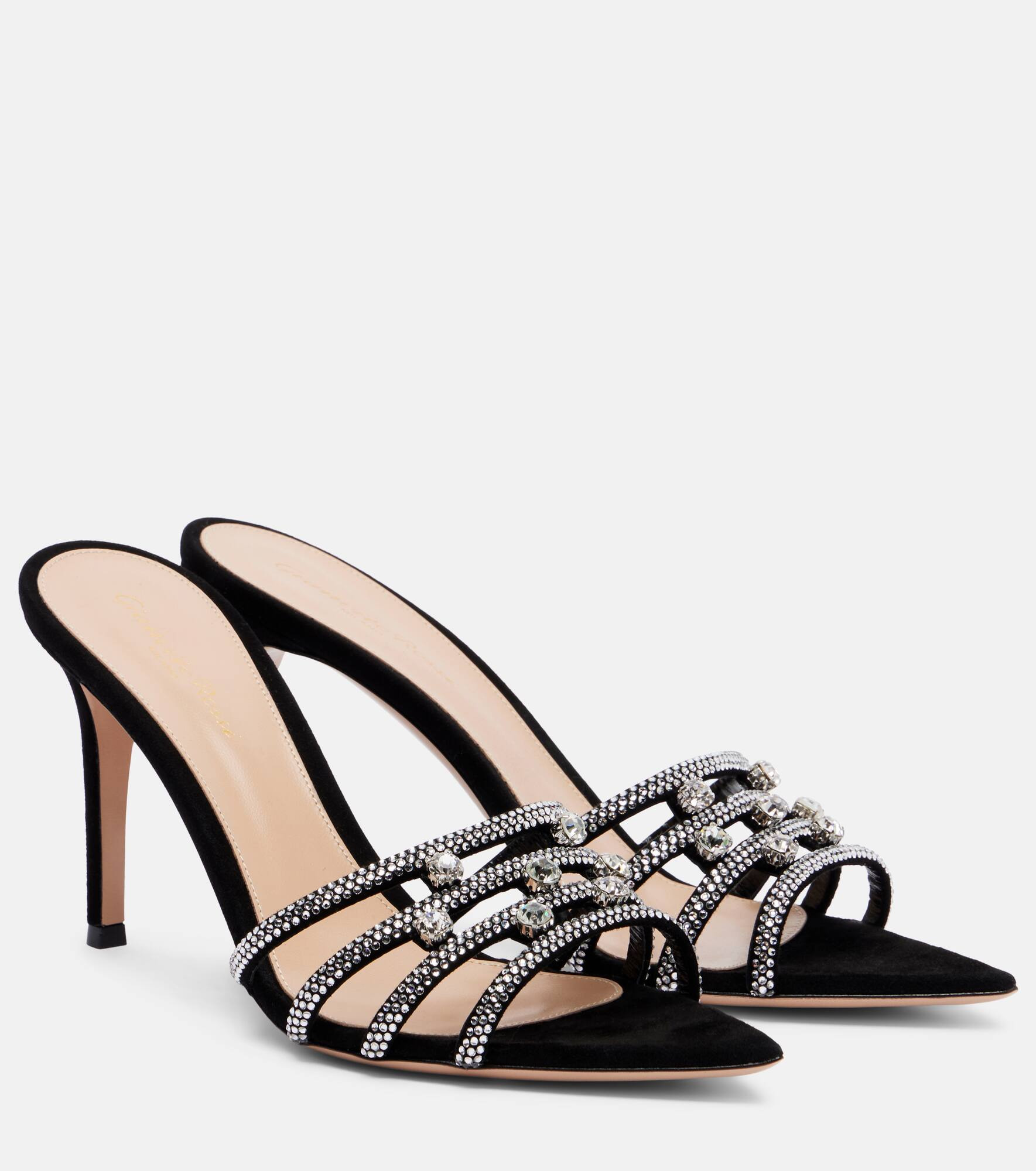 85 embellished suede mules - 1