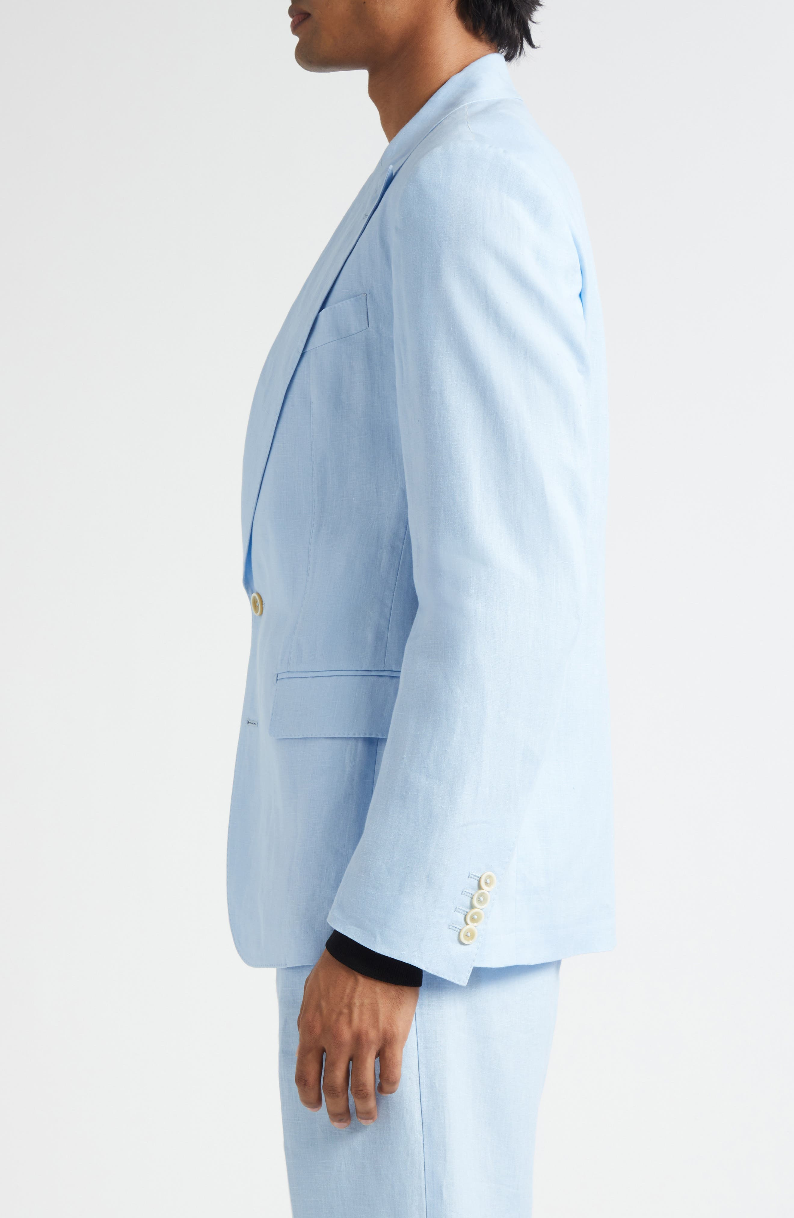 Dolce&Gabbana Sicilia Fit Linen Sport Coat in B1581 Azzurro at Nordstrom - 4