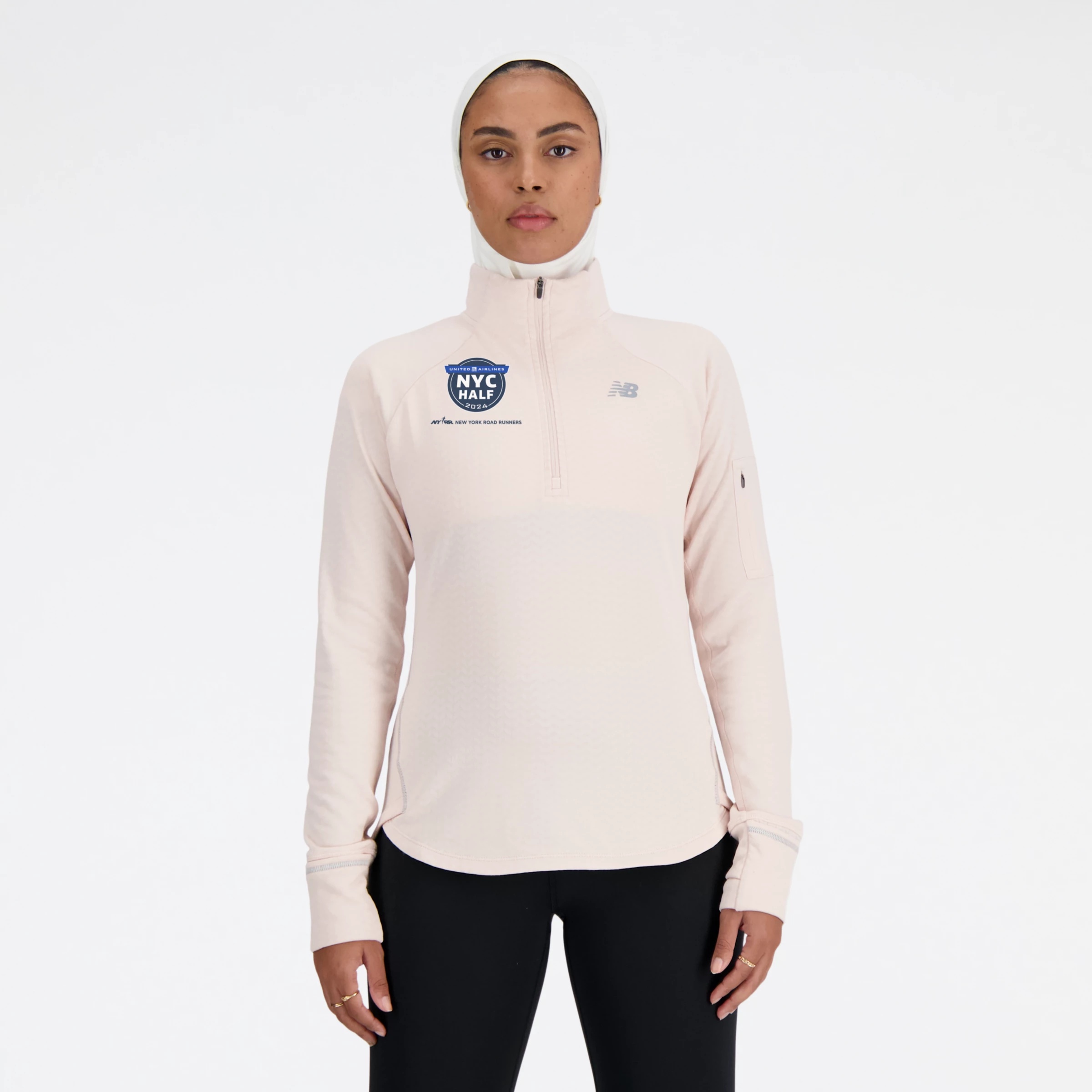 United Airlines NYC Half NB Heat Grid Half Zip - 1