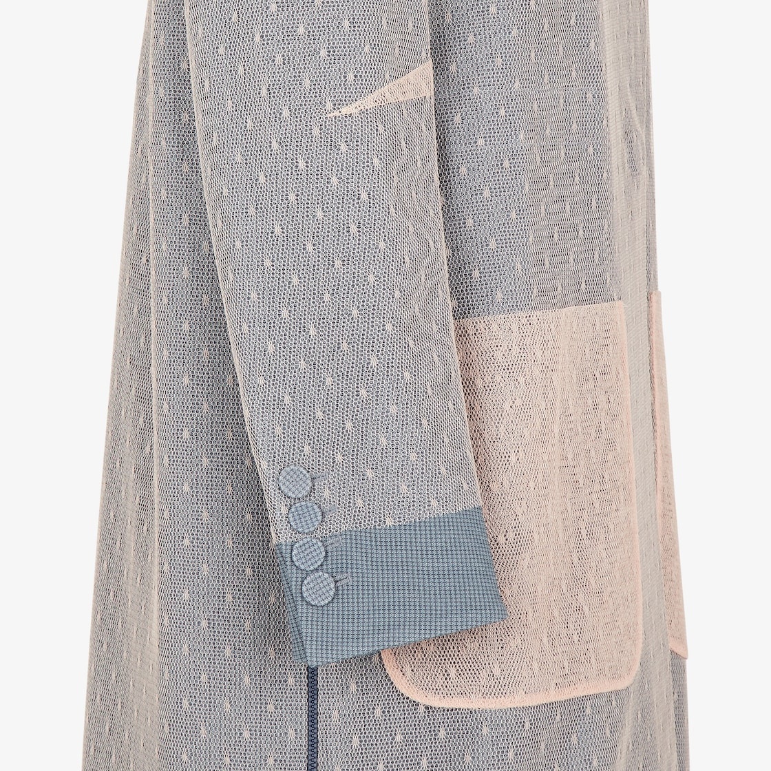 Multicolor wool and tulle overcoat - 3