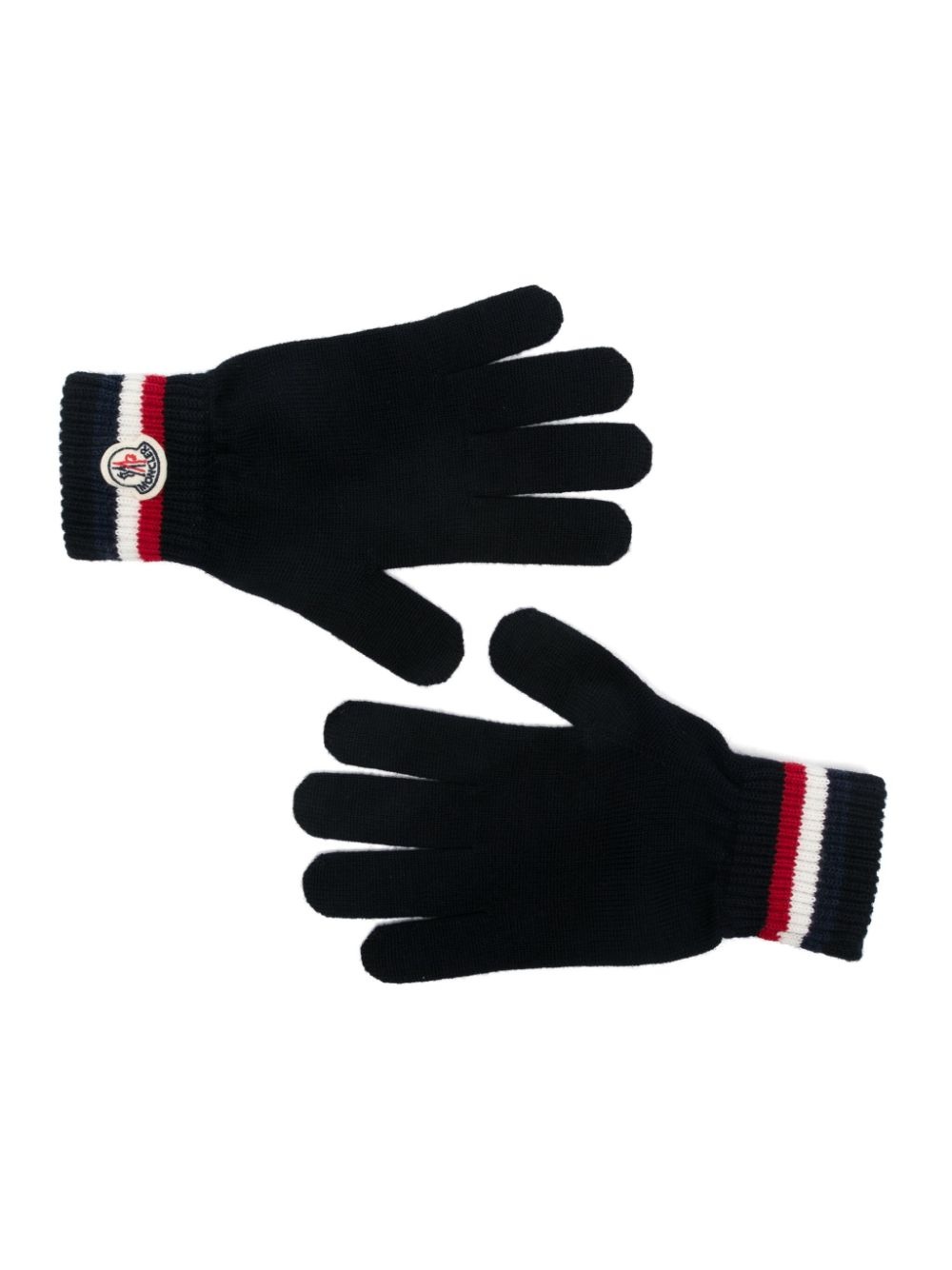 tricolour-stripe wool gloves - 2