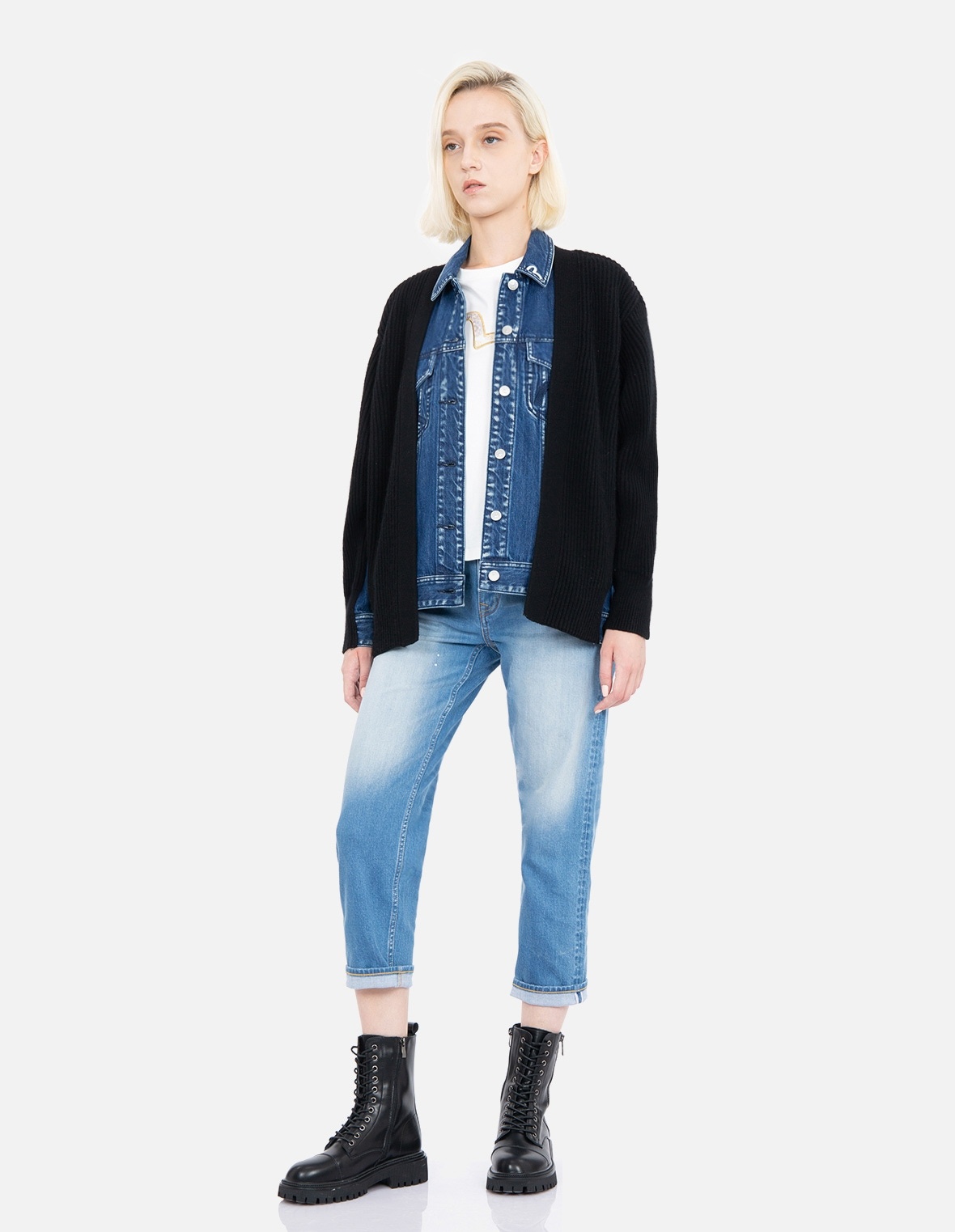 FABRIC BLOCKING DENIM SHIRT JACKET - 3