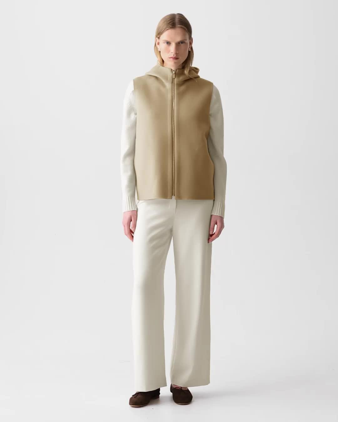 Hooded Vest in Double-Face Wool-Cashmere - 7