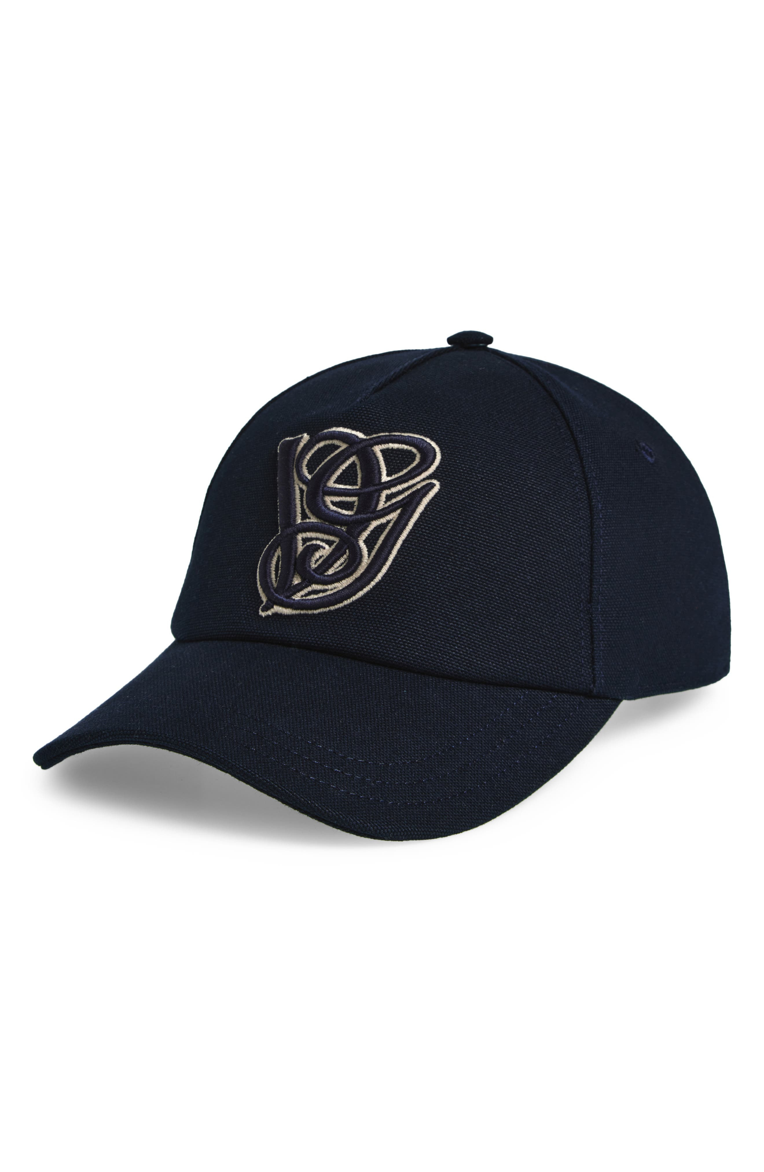 Valentino Garavani VG Signature Embroidered Adjustable Baseball Cap in Navy/Beige at Nordstrom - 1