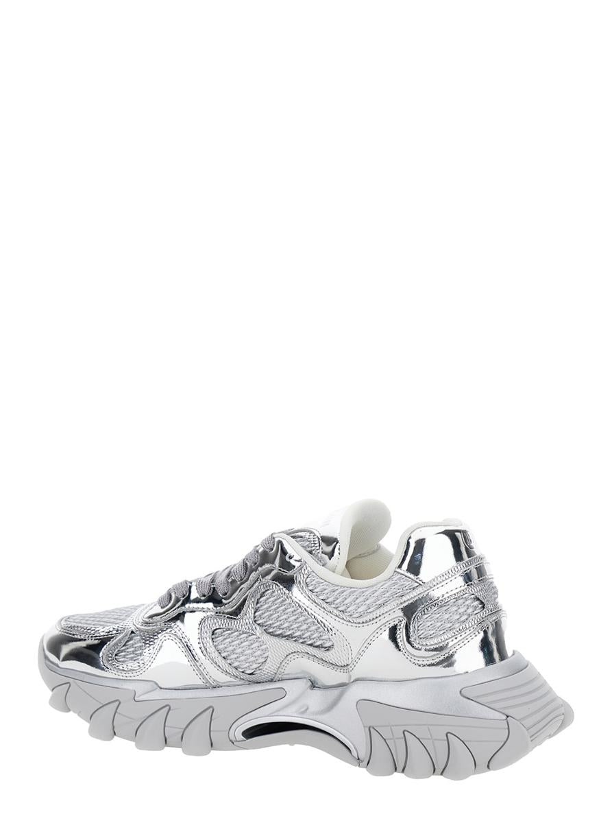 Balmain 'B-East Mirror' Metallic Low Top Sneakers With Logo Detail In Leather And Tech Fabric Man - 3