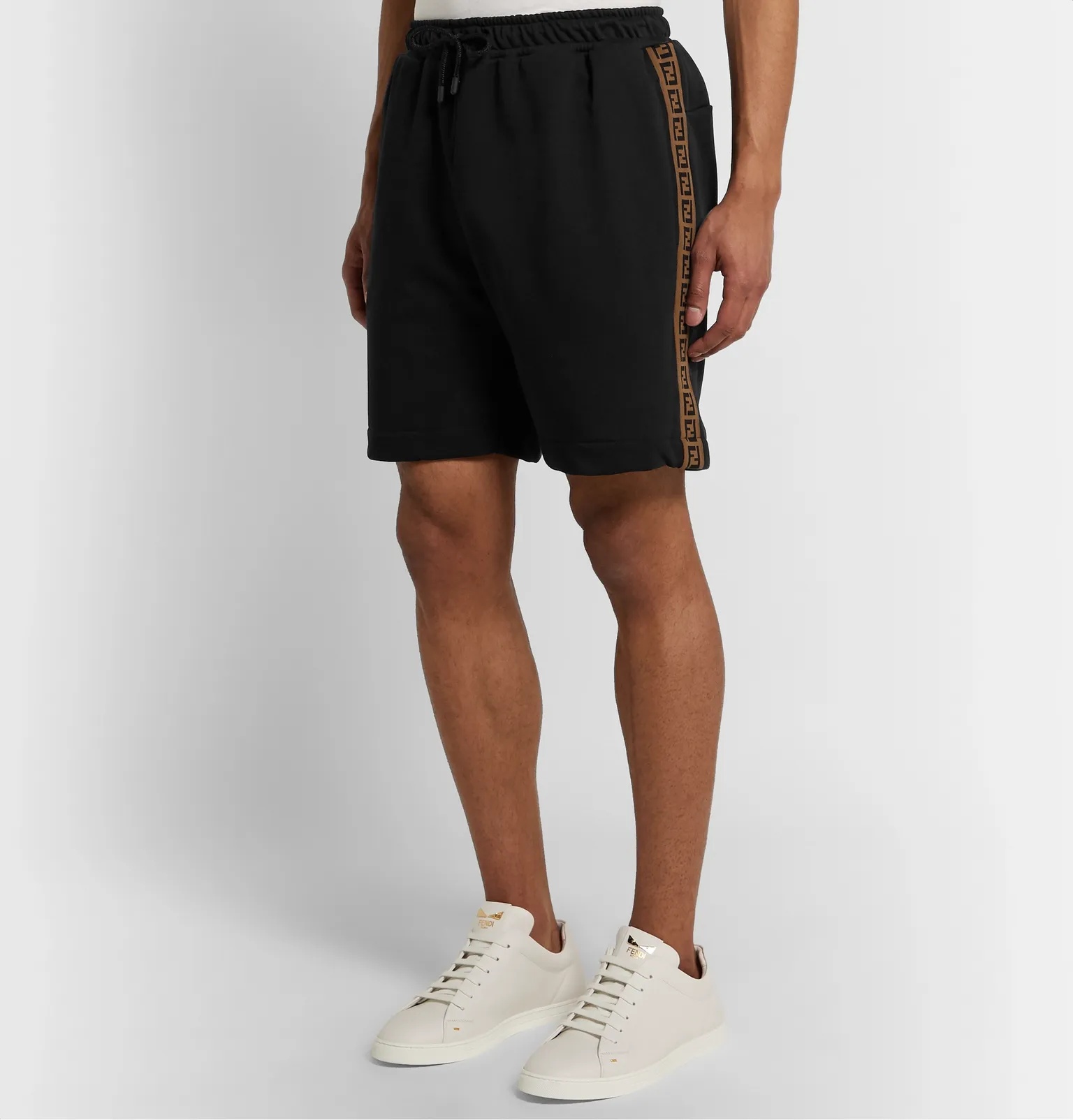 Logo Webbing-Trimmed Loopback Cotton-Jersey Drawstring Shorts - 4