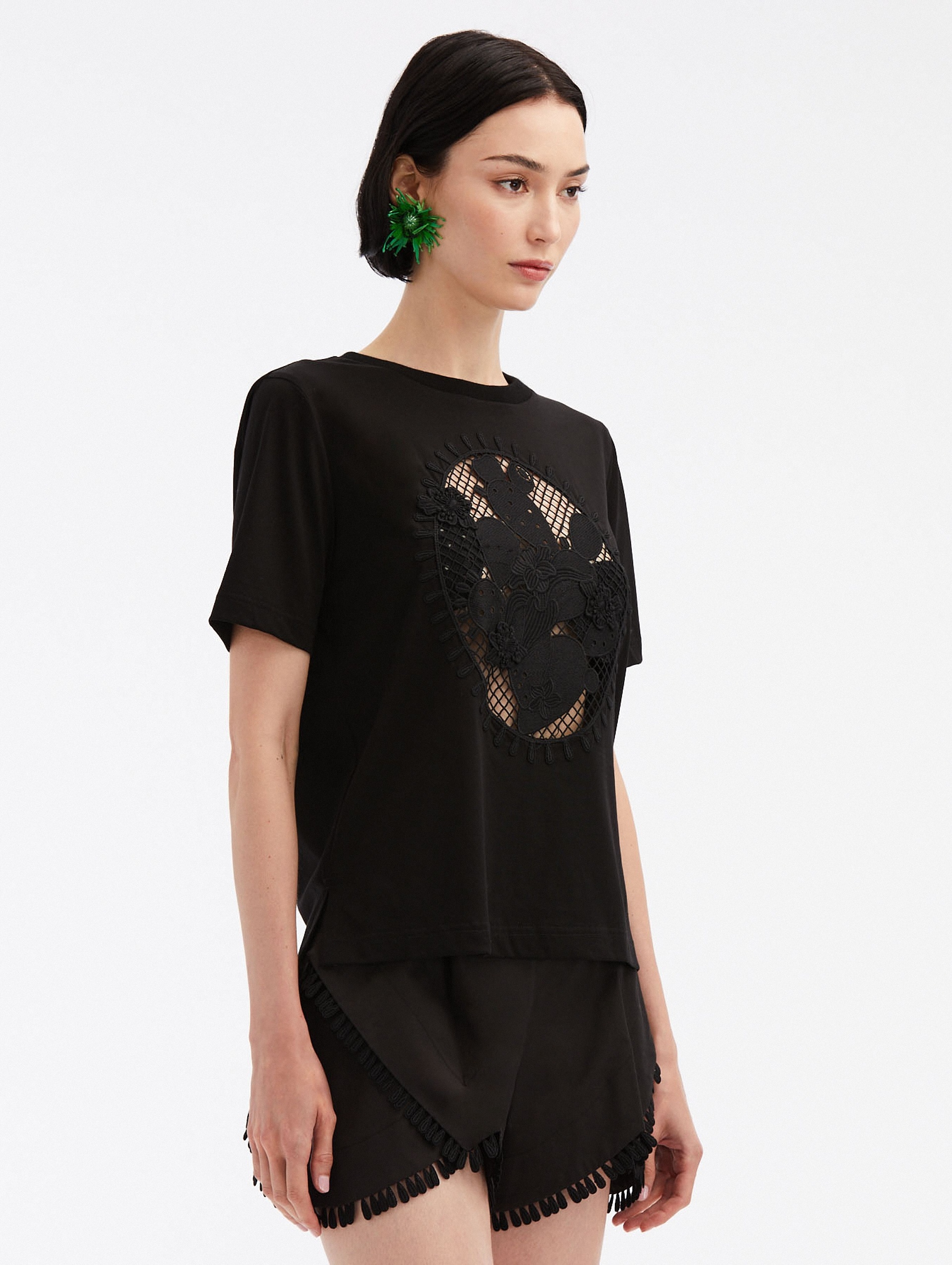 CACTUS EYELET GUIPURE TEE - 4