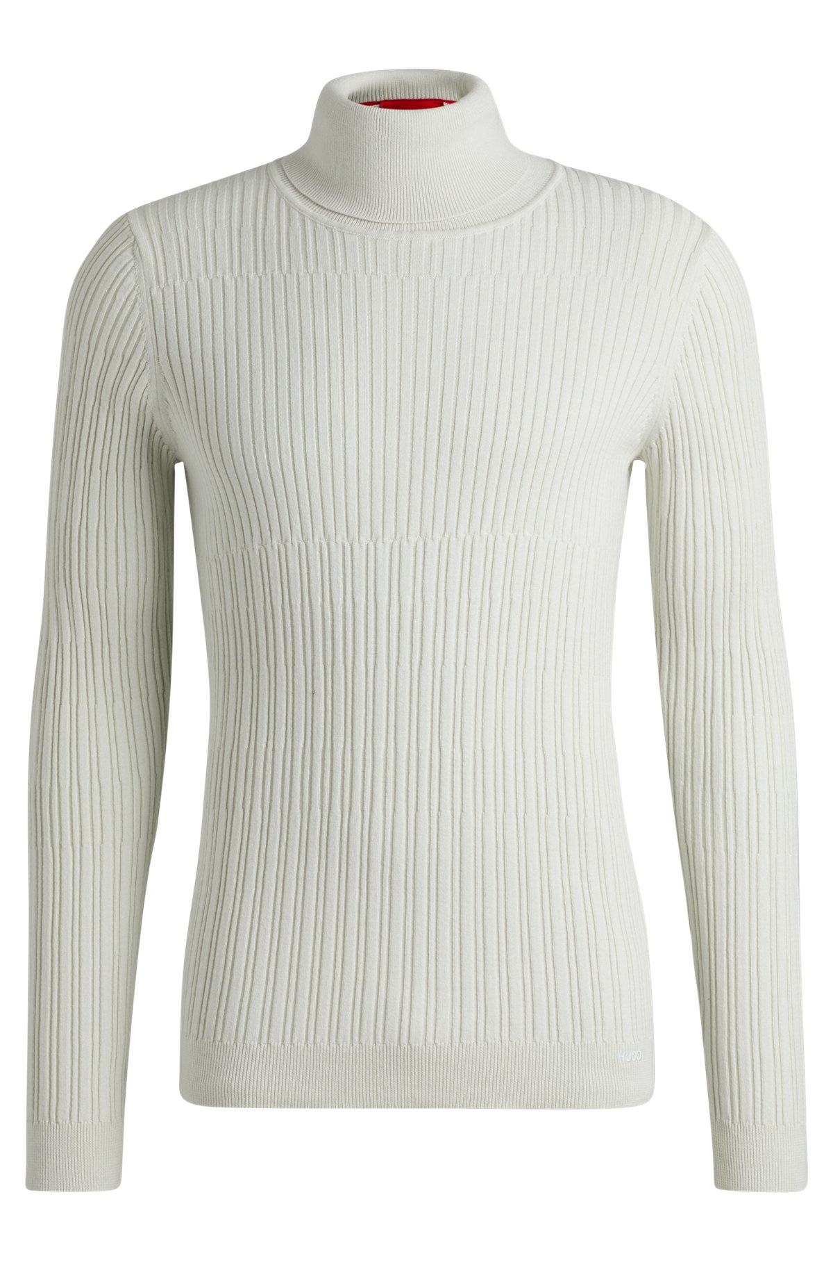 RIBBED ROLLNECK SWEATER IN COTTON AND WOOL - 1