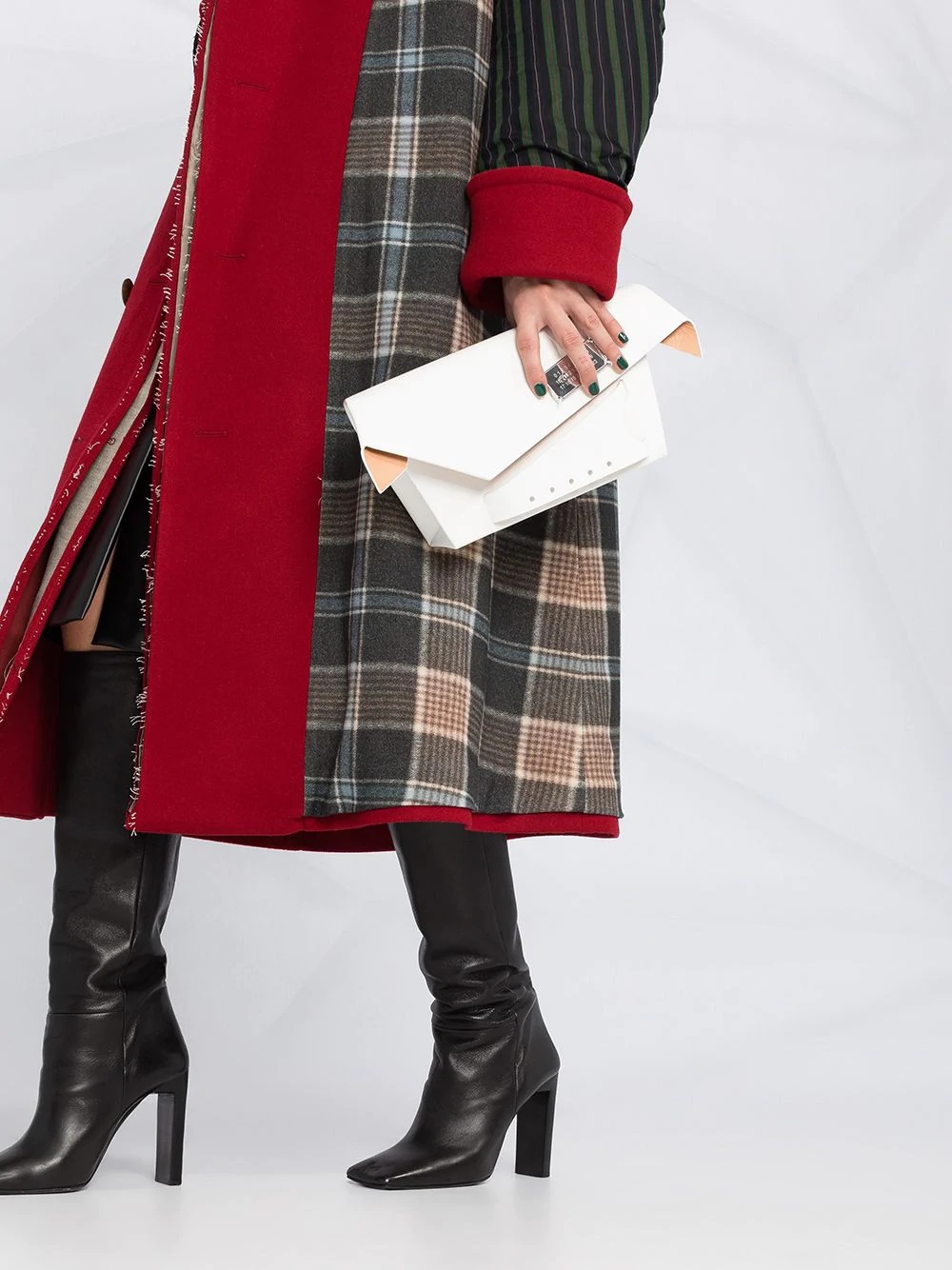 check panelled midi coat - 3