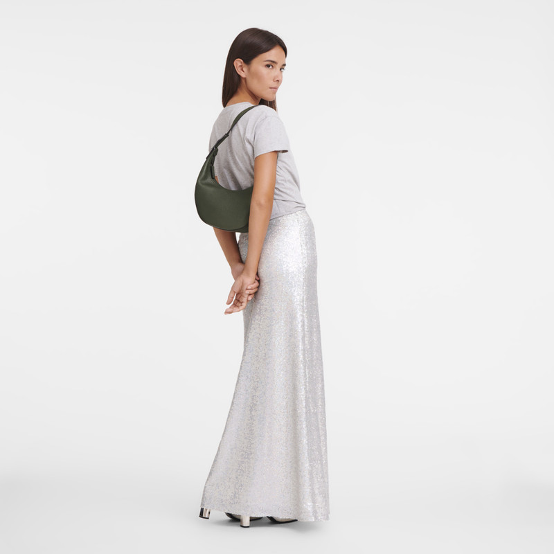 Longchamp Roseau Essential M Hobo bag Khaki - Leather outlook