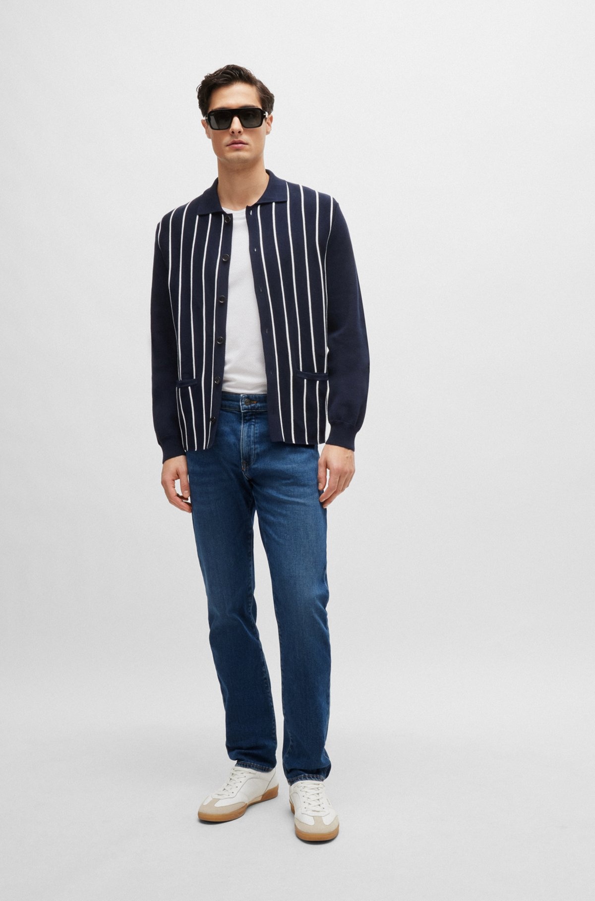 SLIM-FIT JEANS IN BLUE COMFORT-STRETCH DENIM - 3