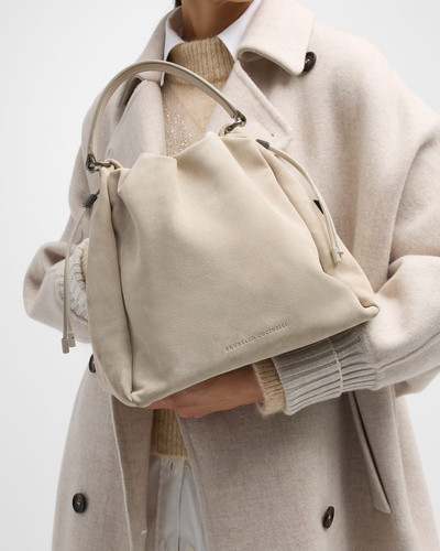 Brunello Cucinelli Medium Drawstring Suede Top-Handle Bag outlook