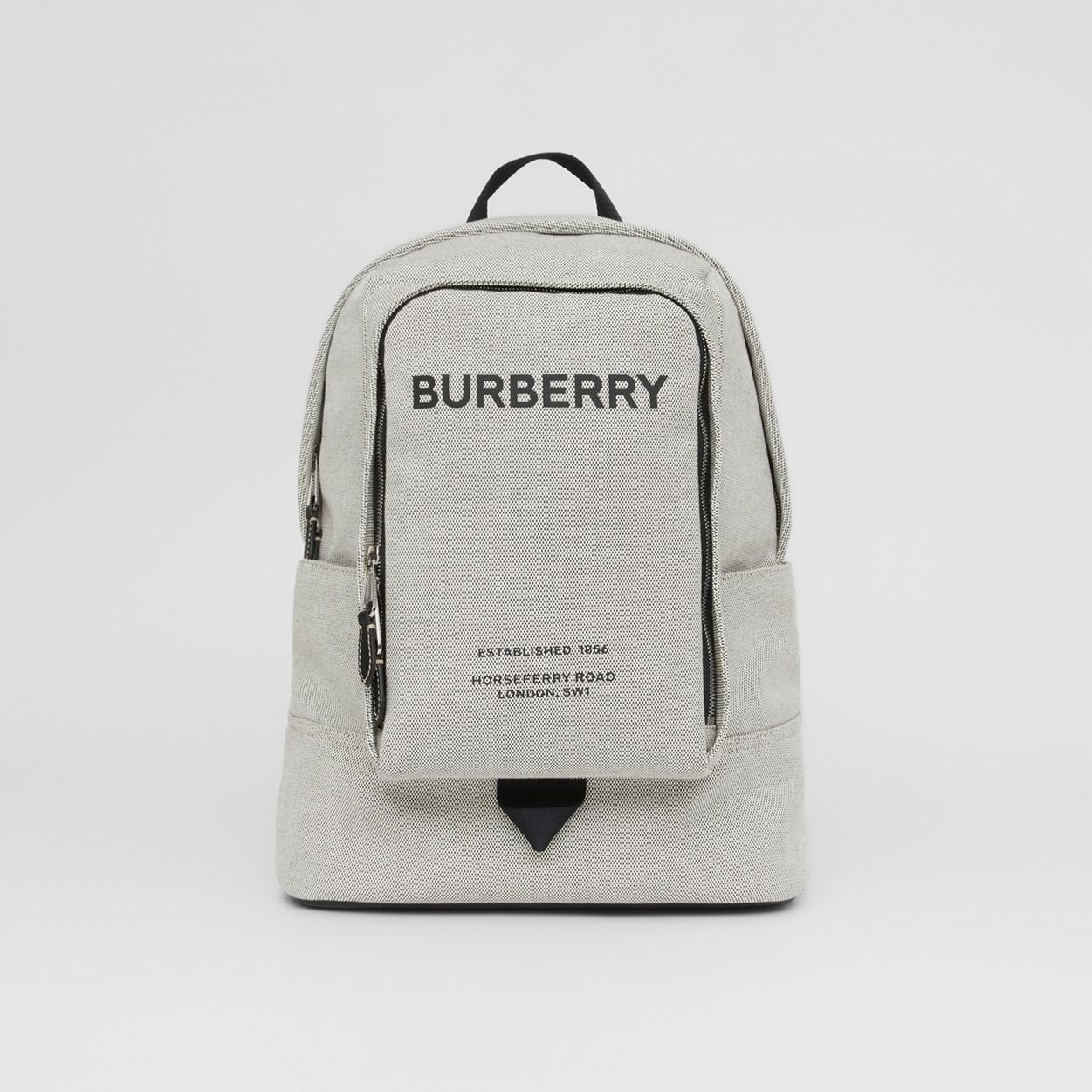 Large Logo Print Cotton Canvas Backpack - 1