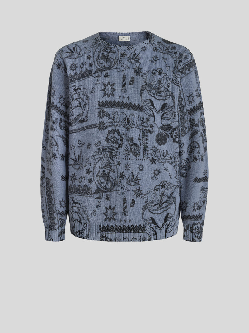 TATTOO PRINT MERINO WOOL JUMPER 1