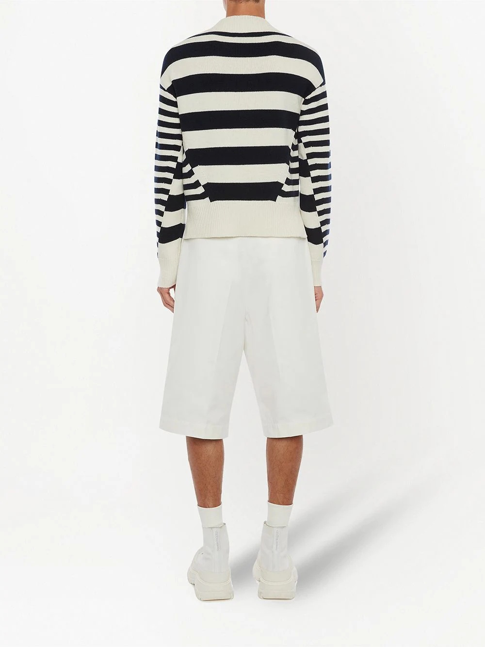 striped boat-neck jumper - 4