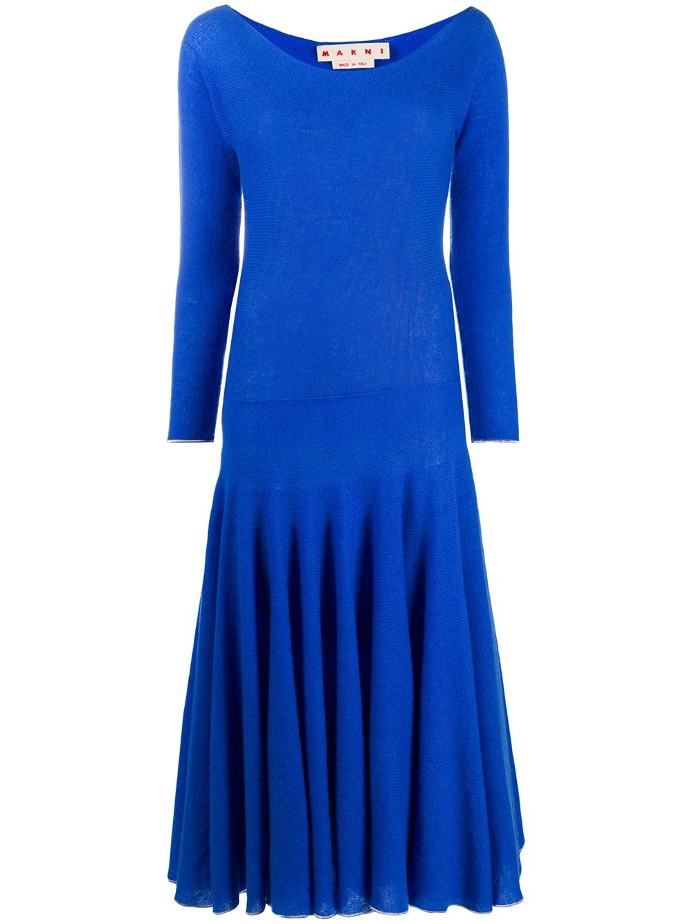 boat-neck long knitted dress - 1