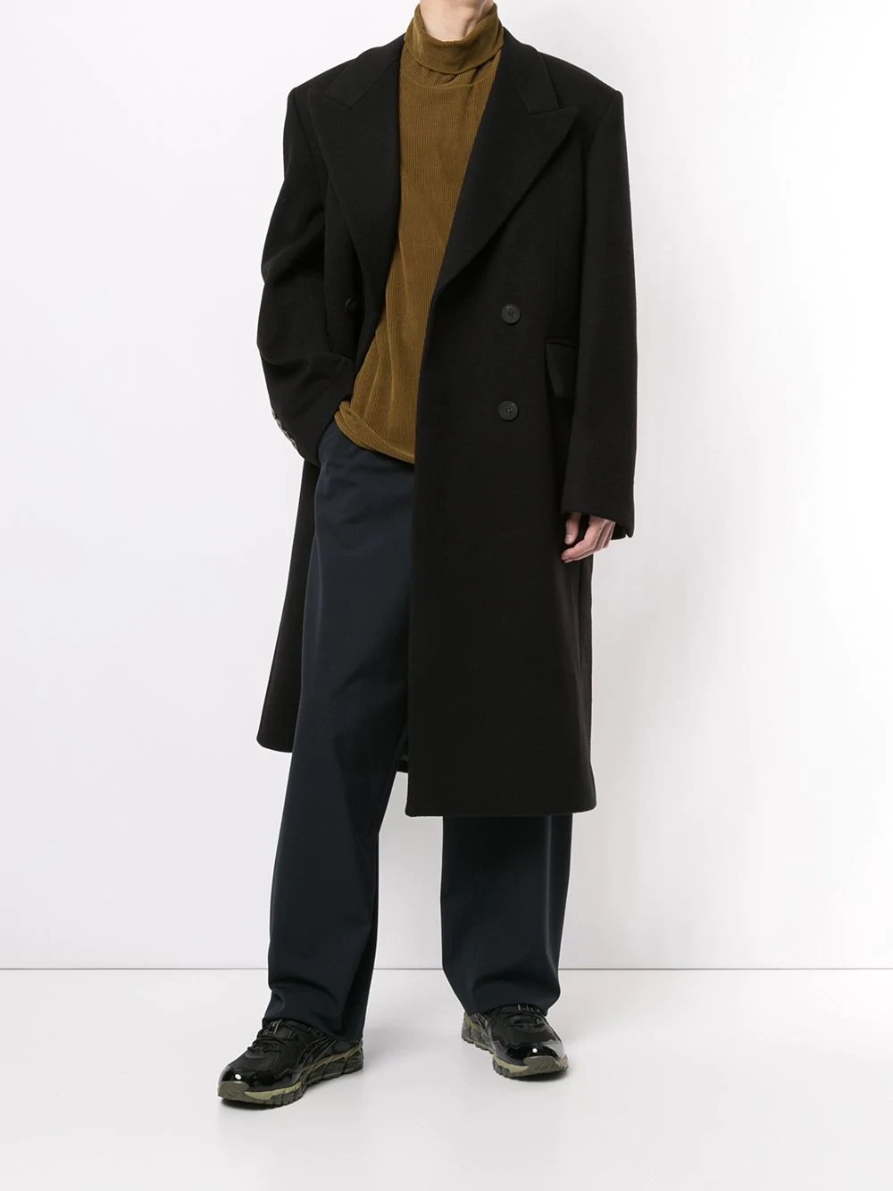 double-breasted wool coat - 2