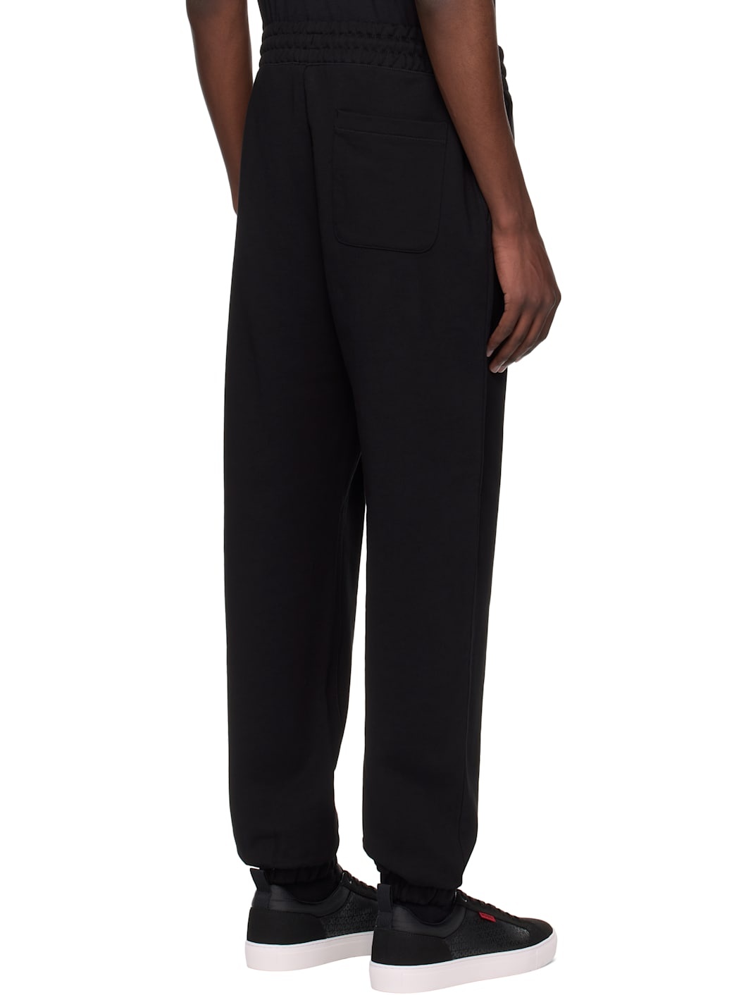Black Cotton Terry Split Logo Sweatpants - 3