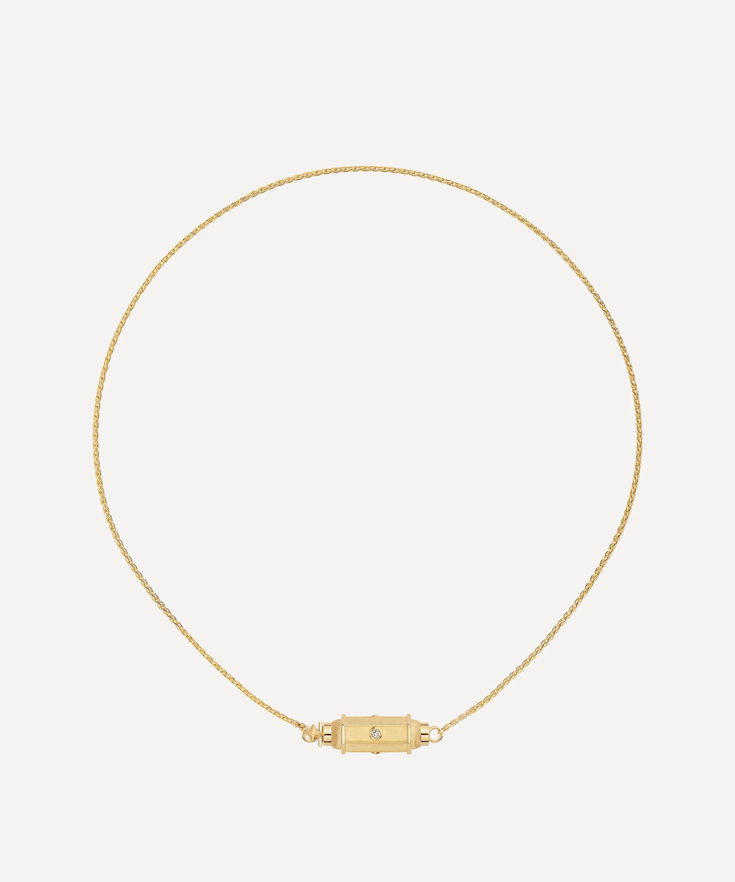 18ct Gold Diamond Micro Coco Locket Necklace - 1