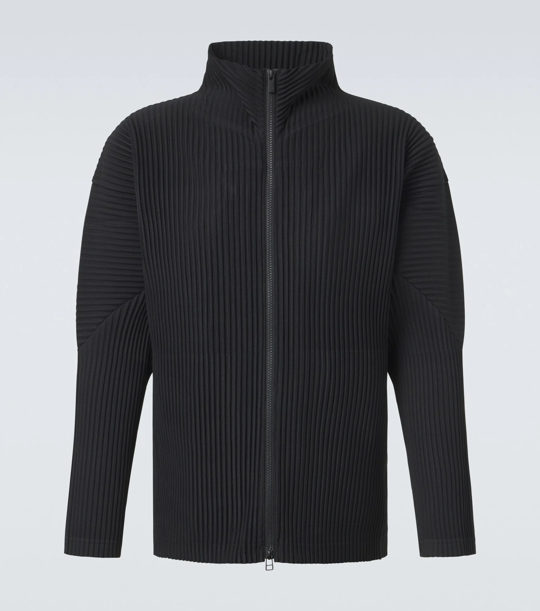 Basics pleated zip-up cardigan - 1