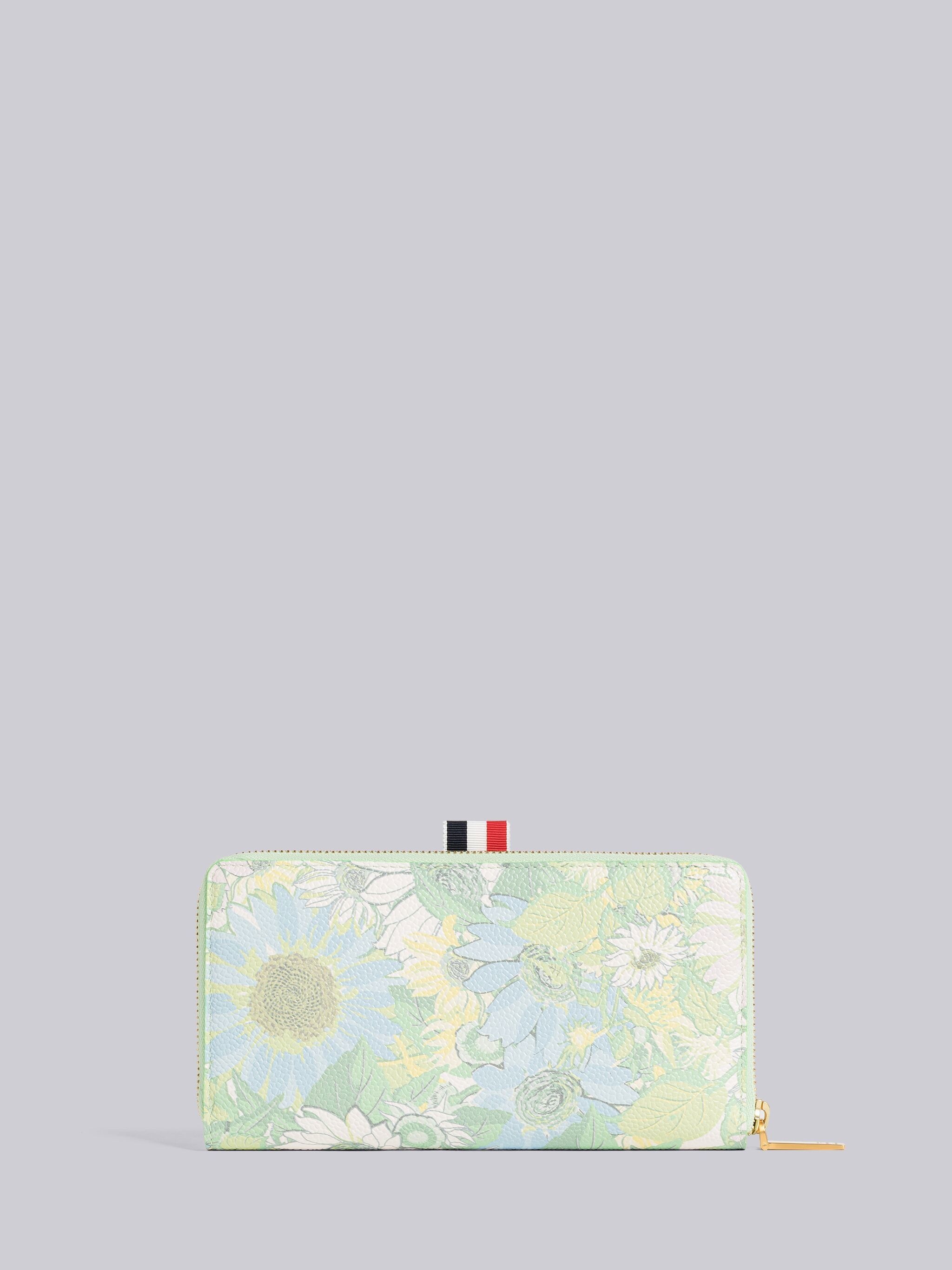 PEBBLE GRAIN LEATHER FLOWER ICON SLIM ZIPAROUND PURSE - 4