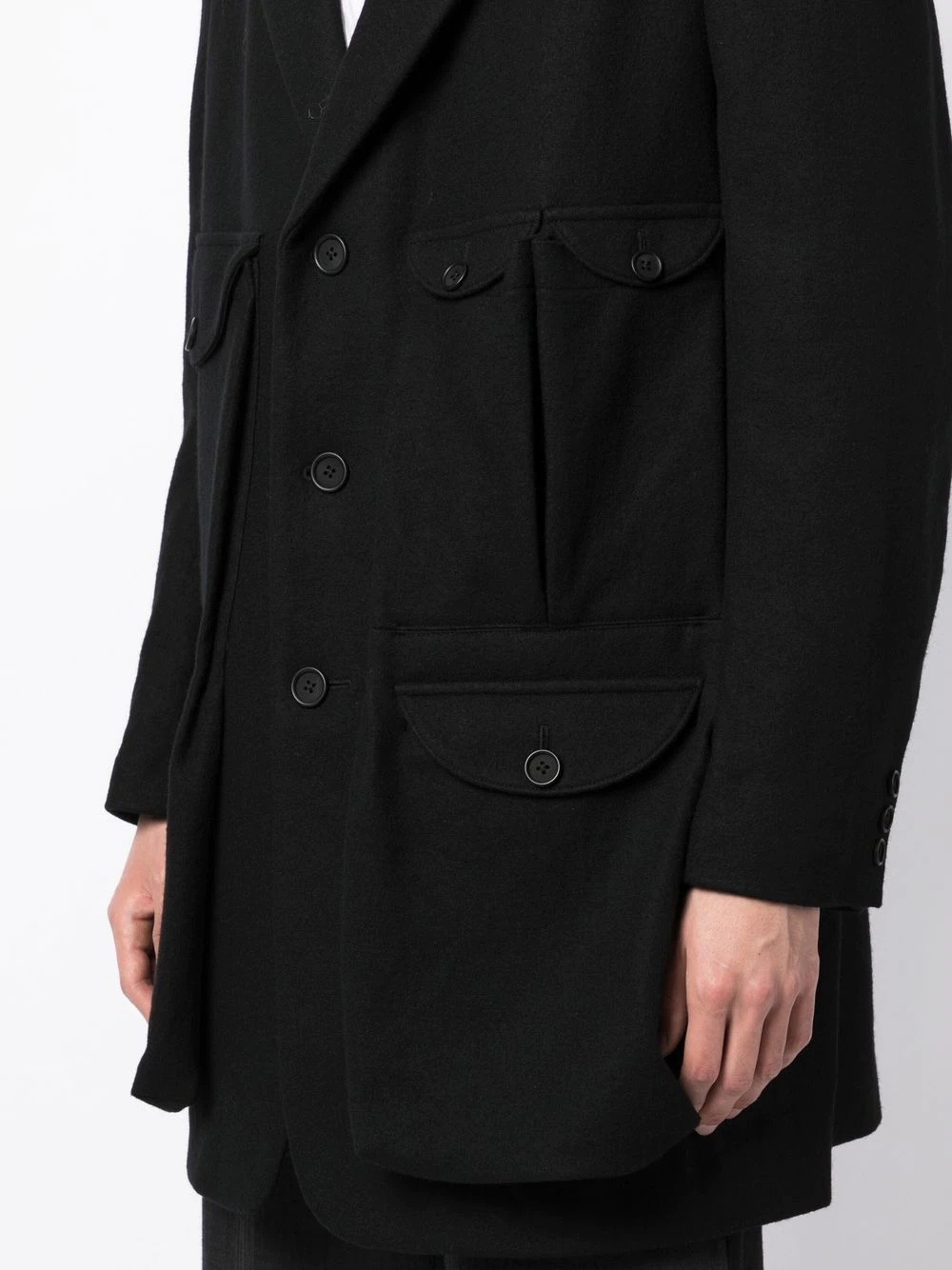 single-breasted fitted coat - 5