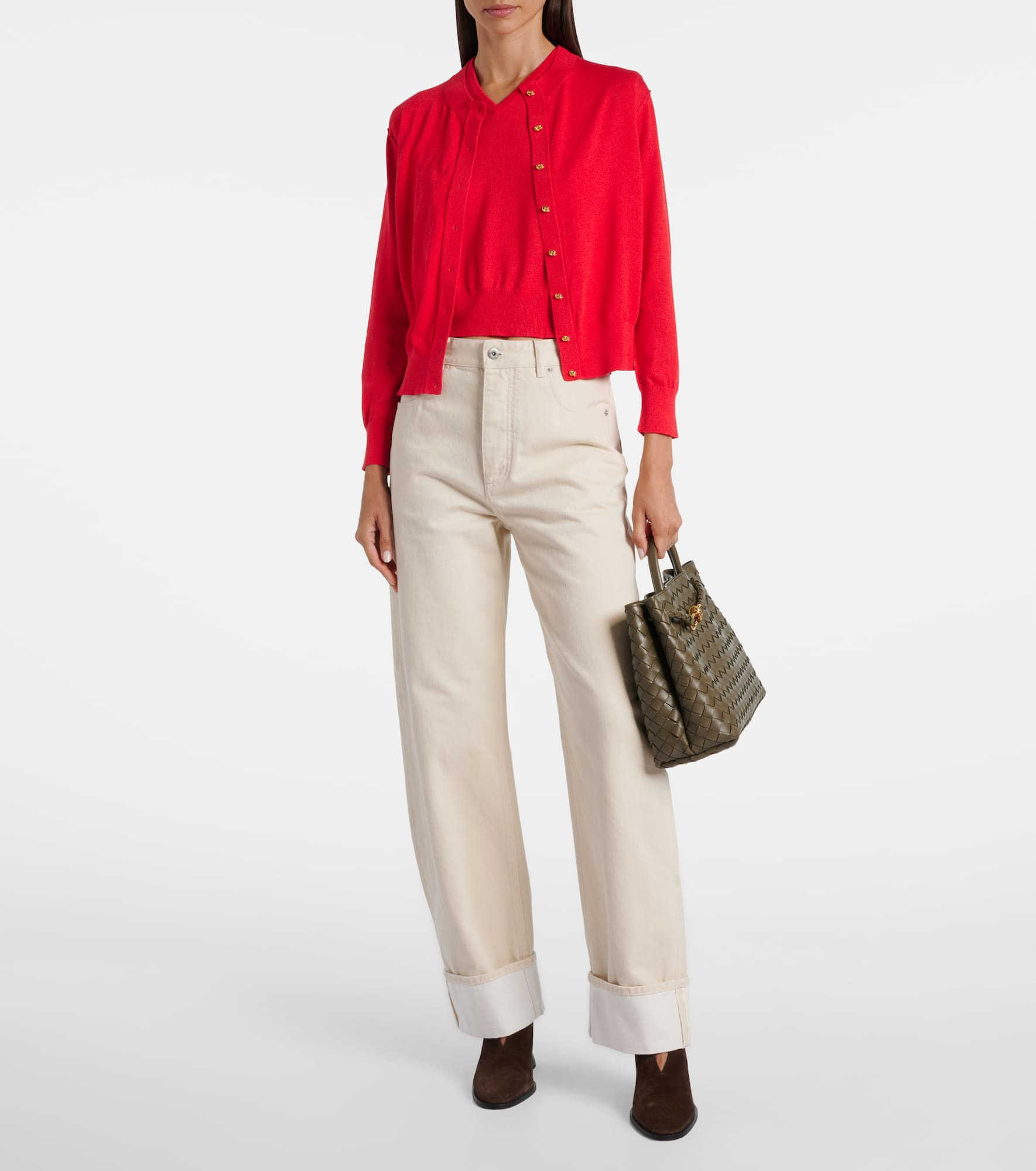 Knot sweater vest and cardigan set - 2