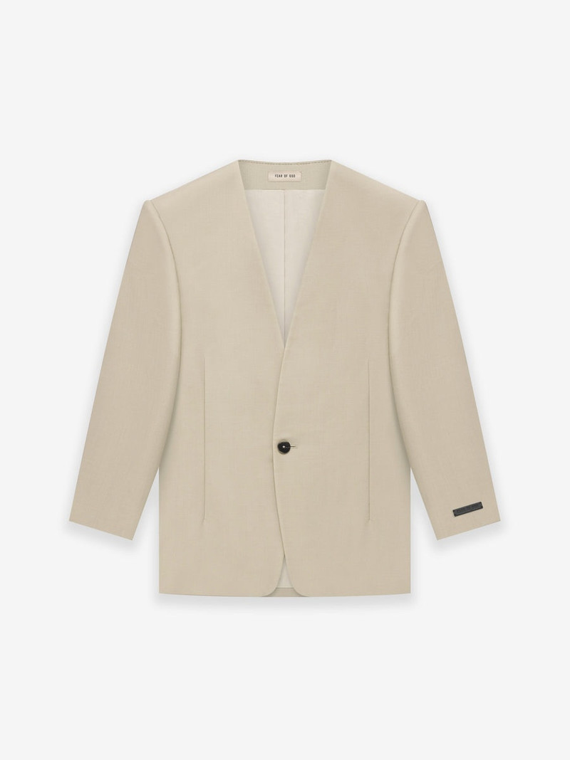 Wool Mohair Lapelless Jacket 1