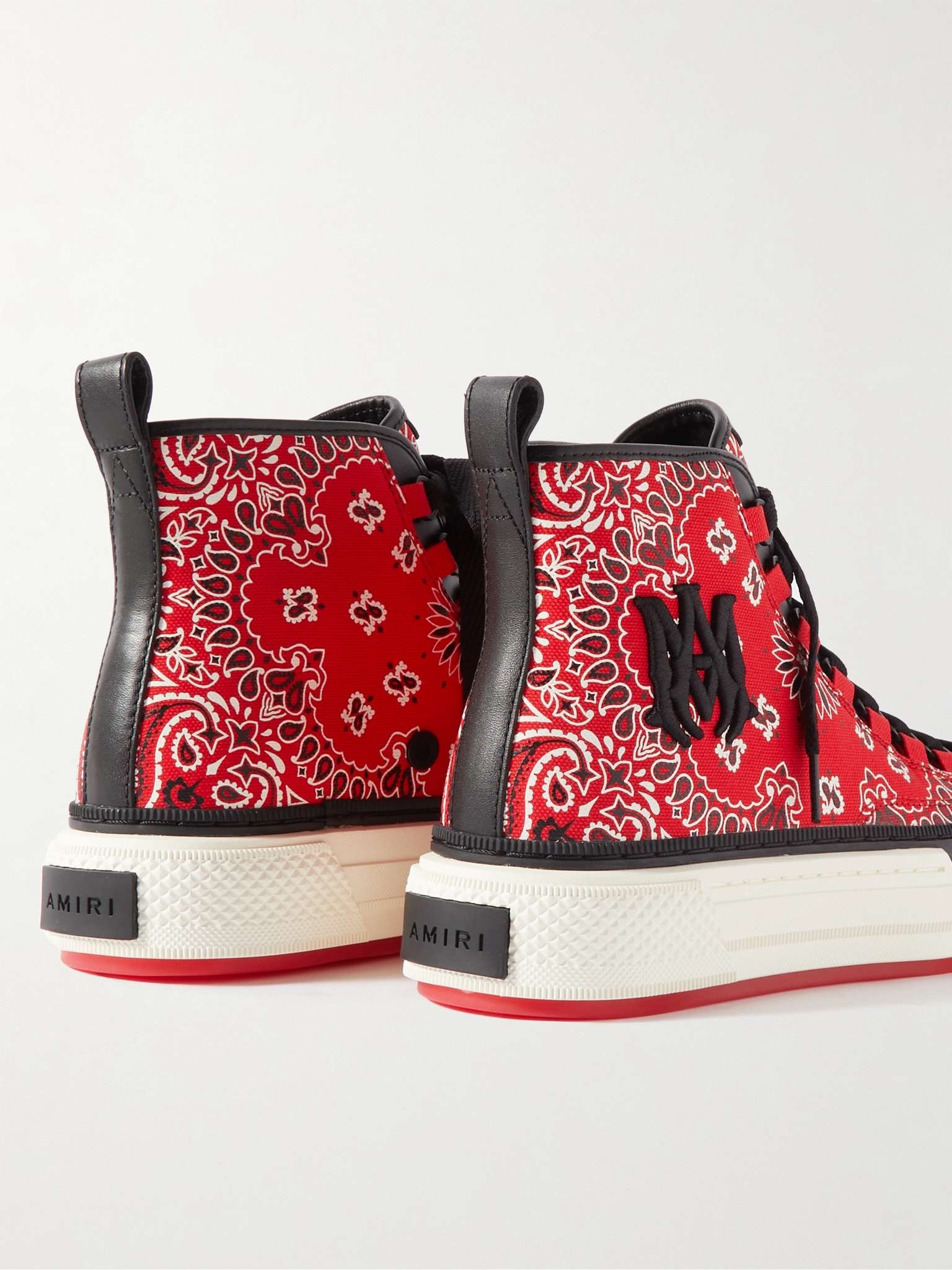 Conri様 AMIRI Leather-Trimmed Paisley-Print Canvas High-Top Sneakers