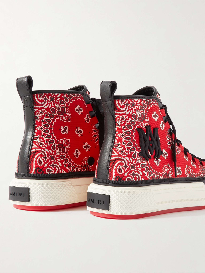 Leather-Trimmed Paisley-Print Canvas High-Top Sneakers 5