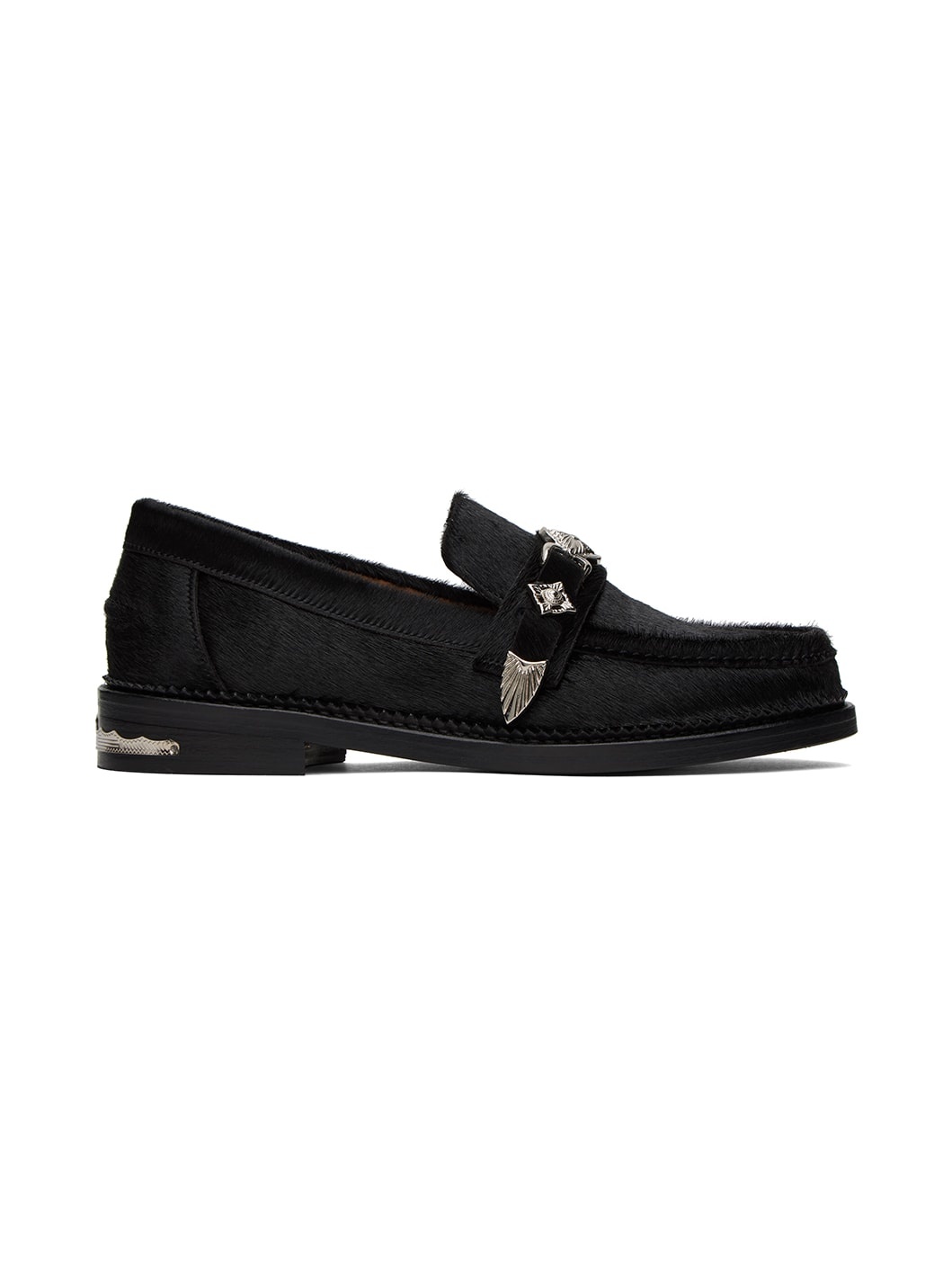 SSENSE Exclusive Black Fur Loafers - 1