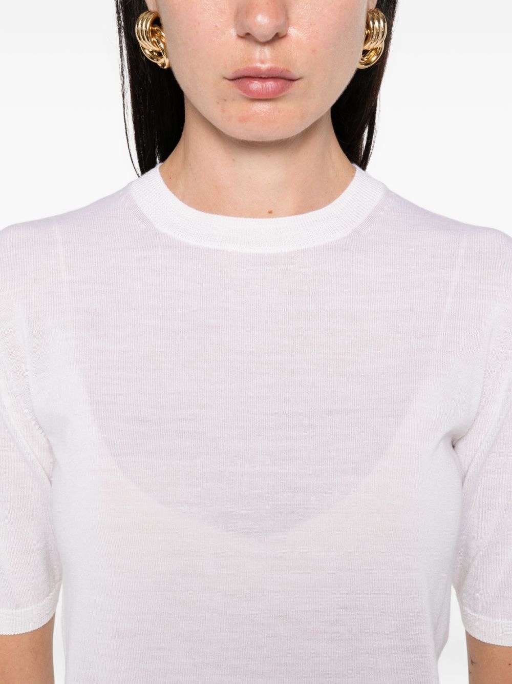 short-sleeve wool top - 5