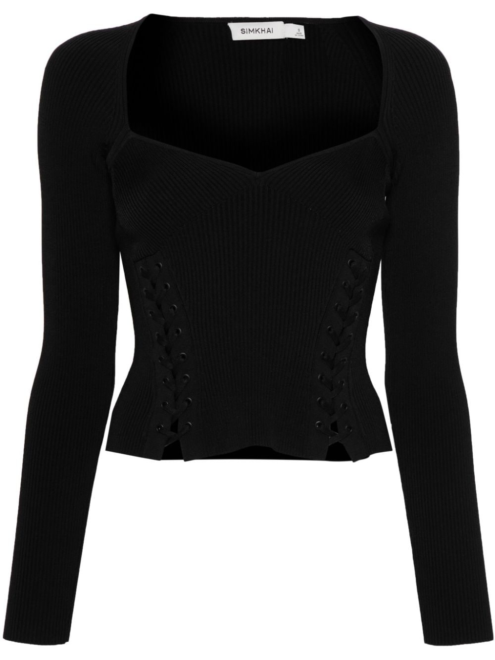 Daphane sweetheart-neck top - 1