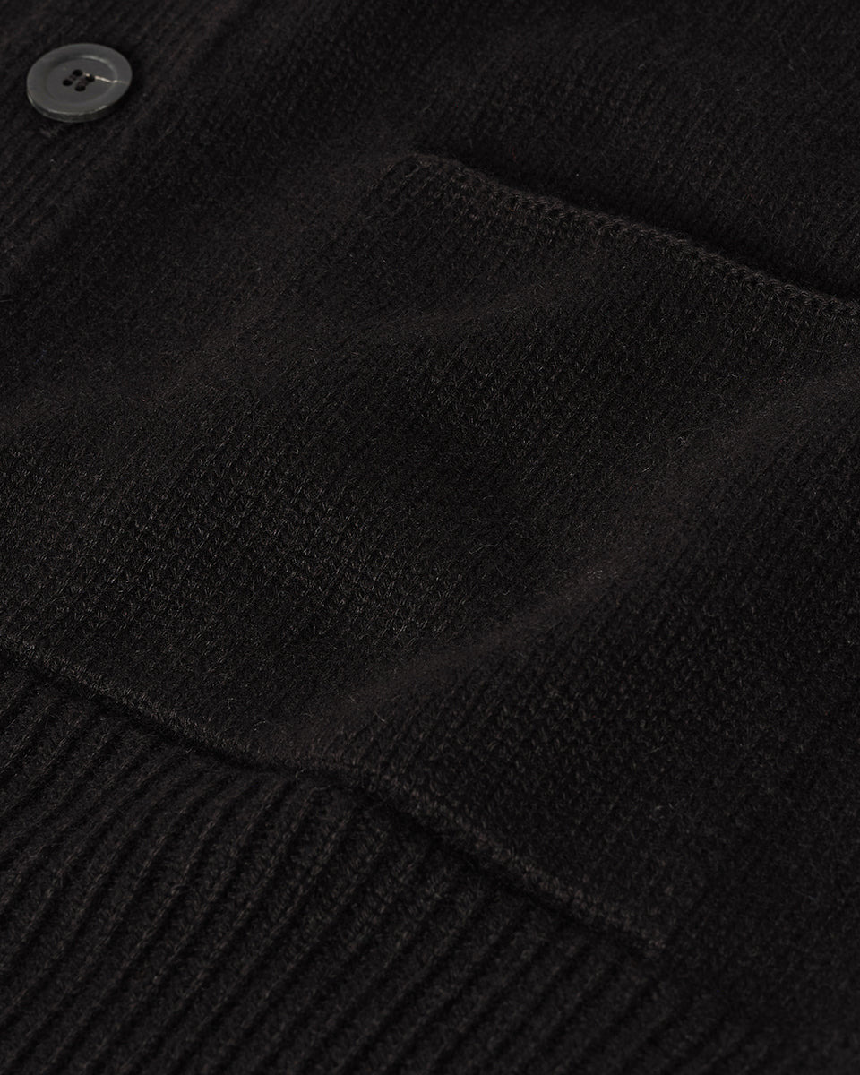 Ribbed Cashmere Black Cardigan - 6