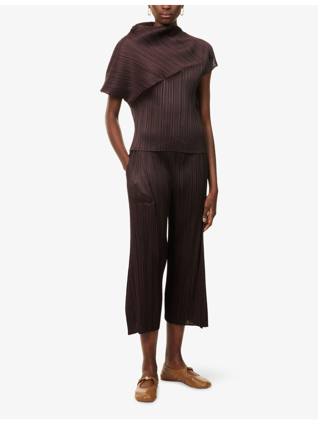Straight-Leg Side-Slit Knitted Trousers - 2