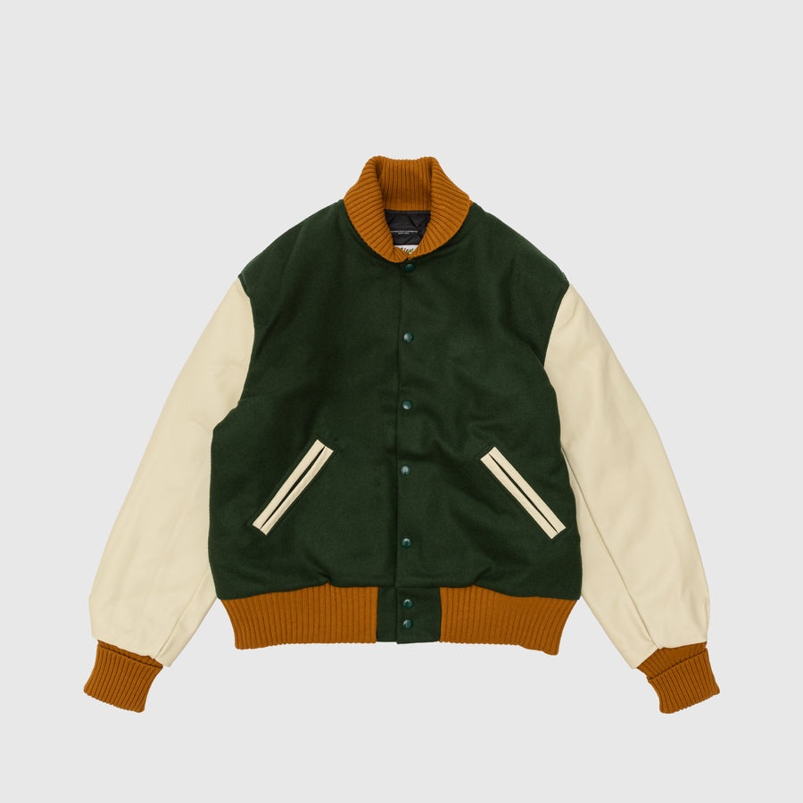 WOOL MELTON VARSITY JACKET - 1