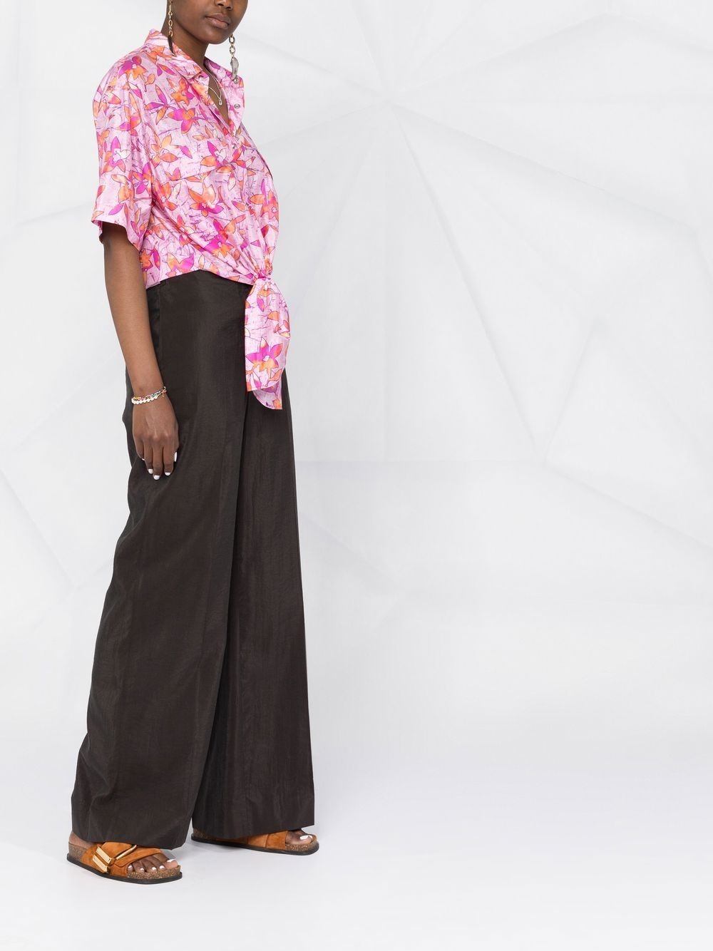 floral-print short-sleeve shirt - 4