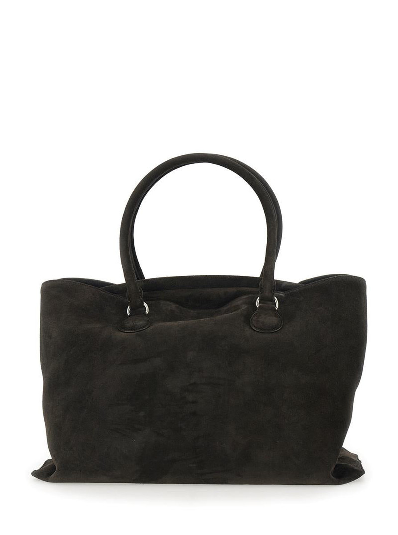 OSOI Osoi 'Shell Brot Large' Brown Shopper With Two Handles And Key Pendant In Suede Woman outlook