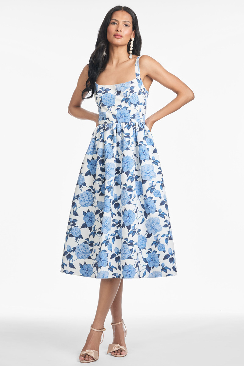 SACHIN & BABI OLENA DRESS - DELFT BLUE BEGONIA outlook