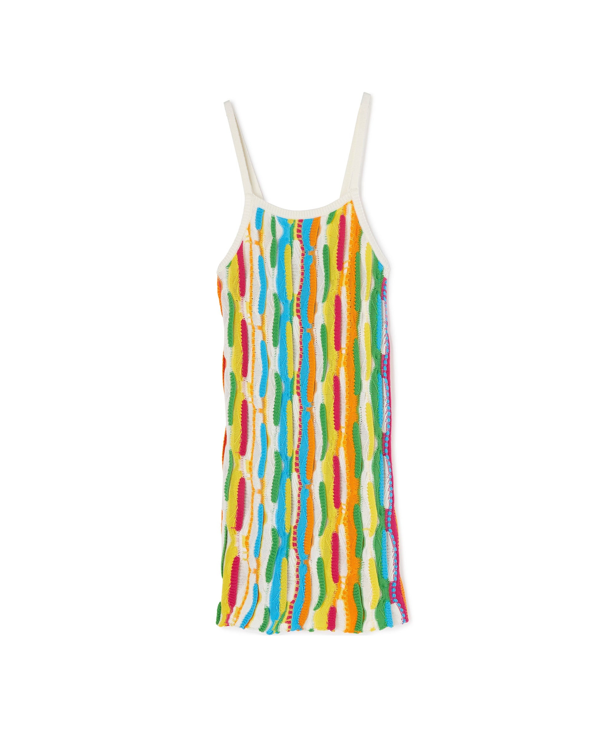 Cotton mini dress with multicolor ruffles - 1