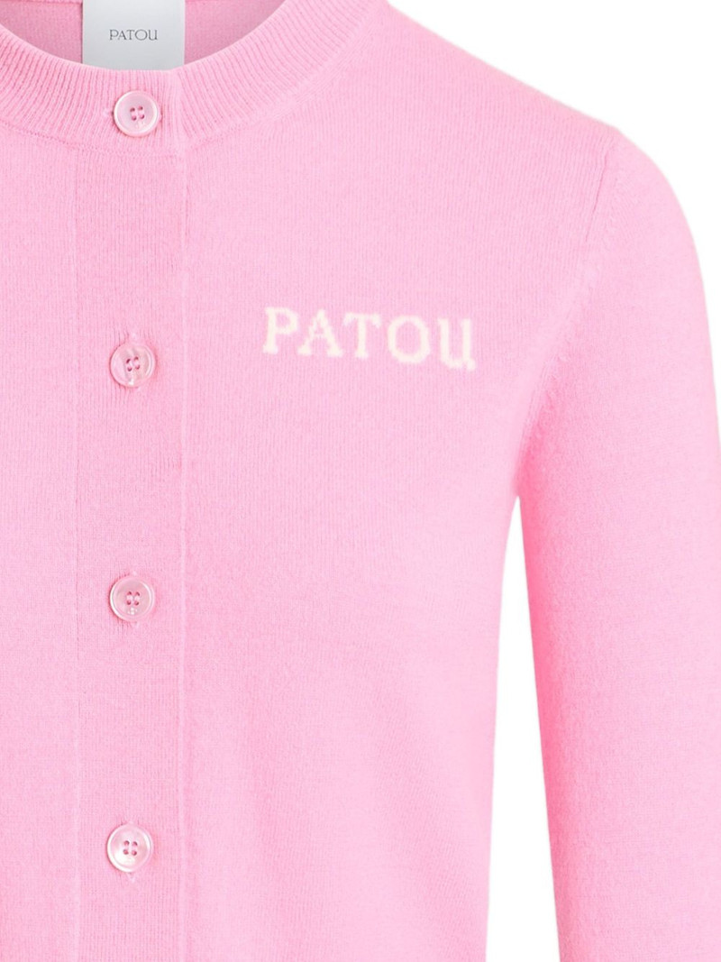 PATOU intarsia-logo cardigan outlook