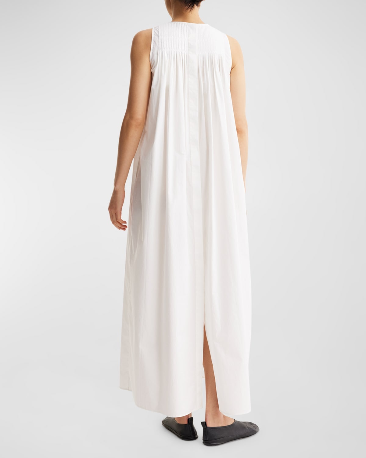 Sleeveless Pleated A-Line Maxi Dress - 4