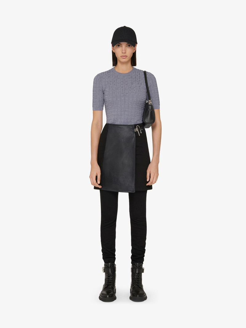 Givenchy MINI SKIRT IN DENIM AND SATIN WITH PADLOCK outlook