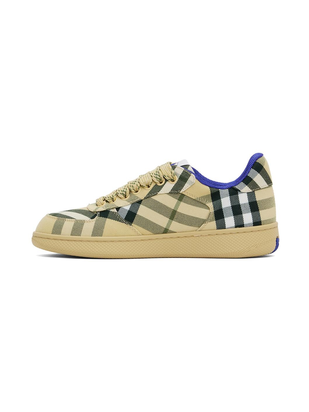 Beige Check Terrace Sneakers - 3