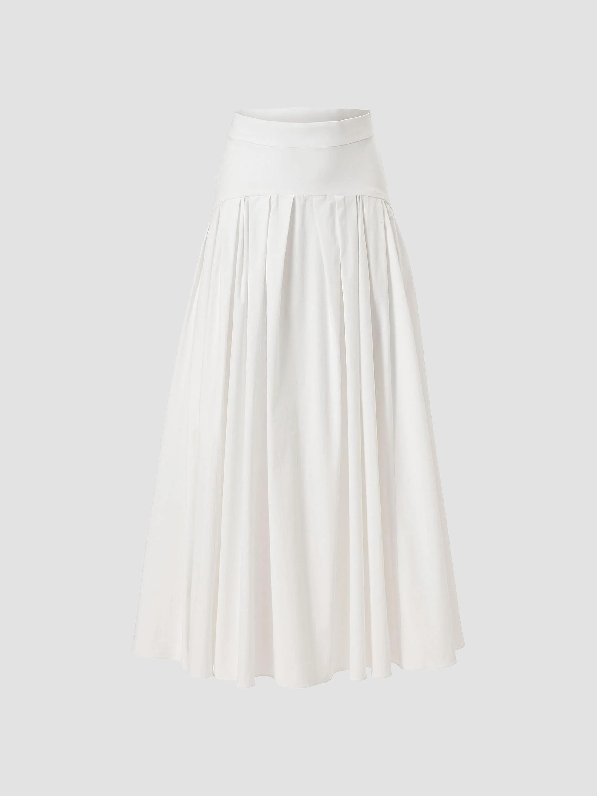 Women's Cabana Drop-Waist Stretch-Cotton Midi-Skirt - White - 1
