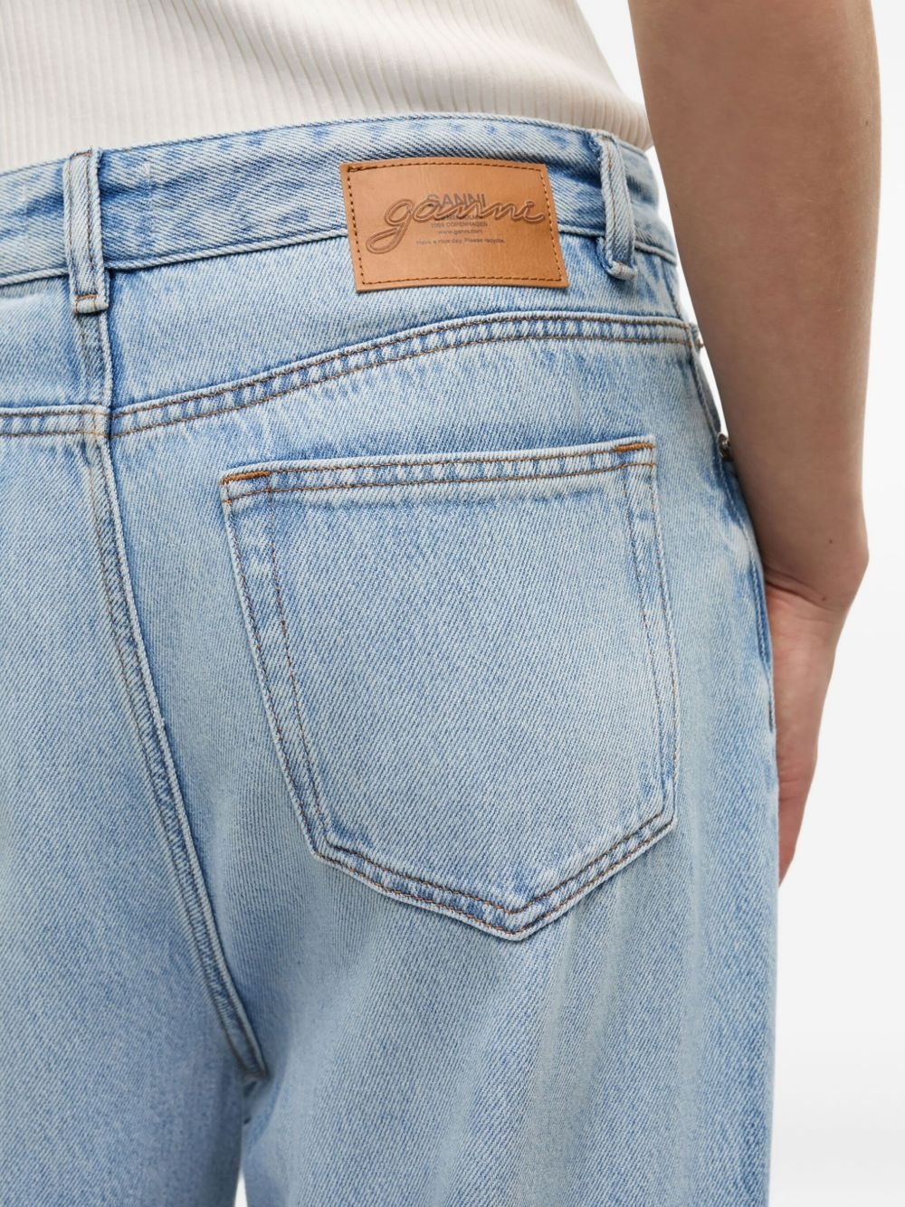 whiskering-effect jeans - 5