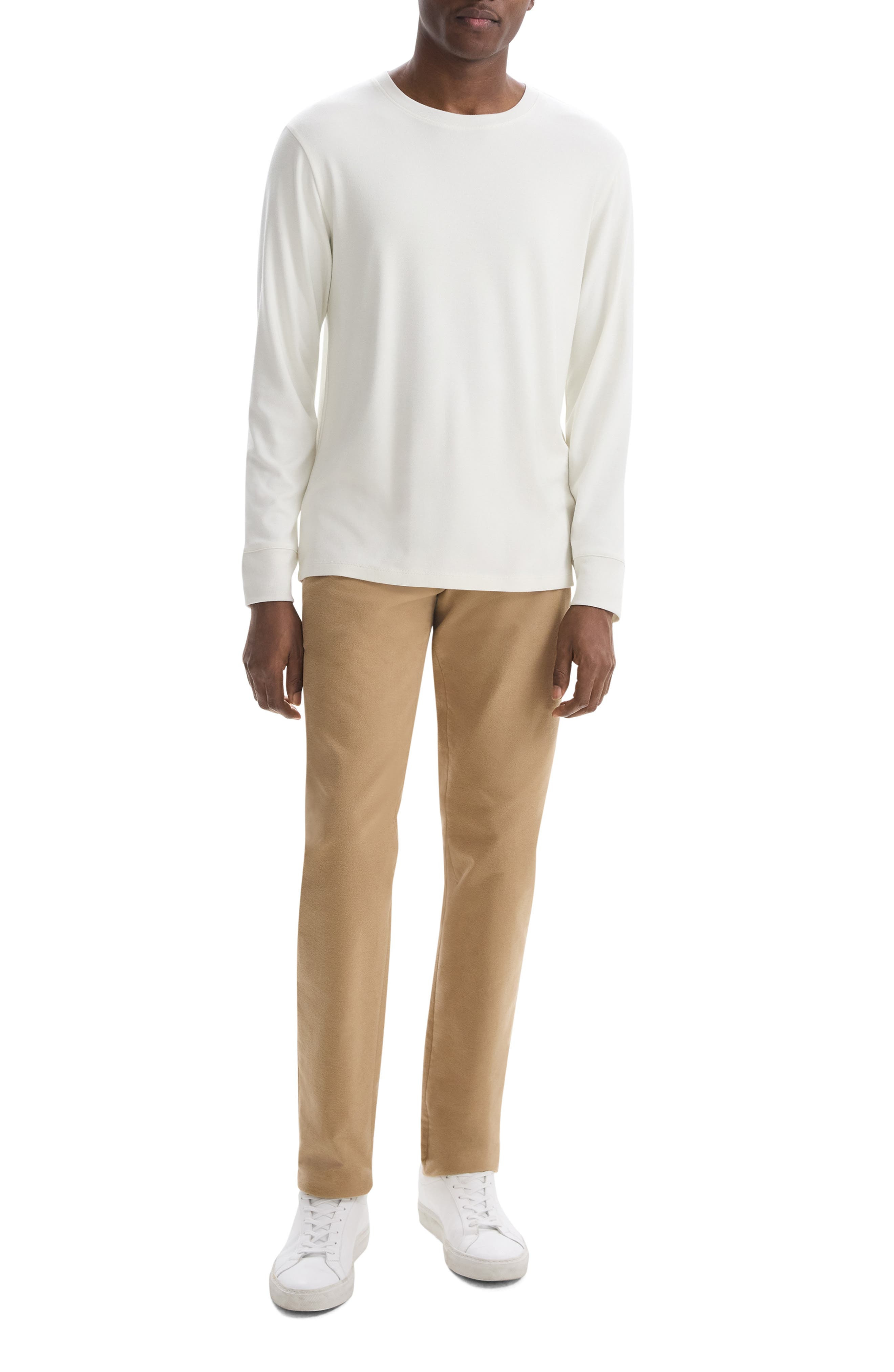 Theory Essential Long Sleeve T-Shirt in Winter White - 4