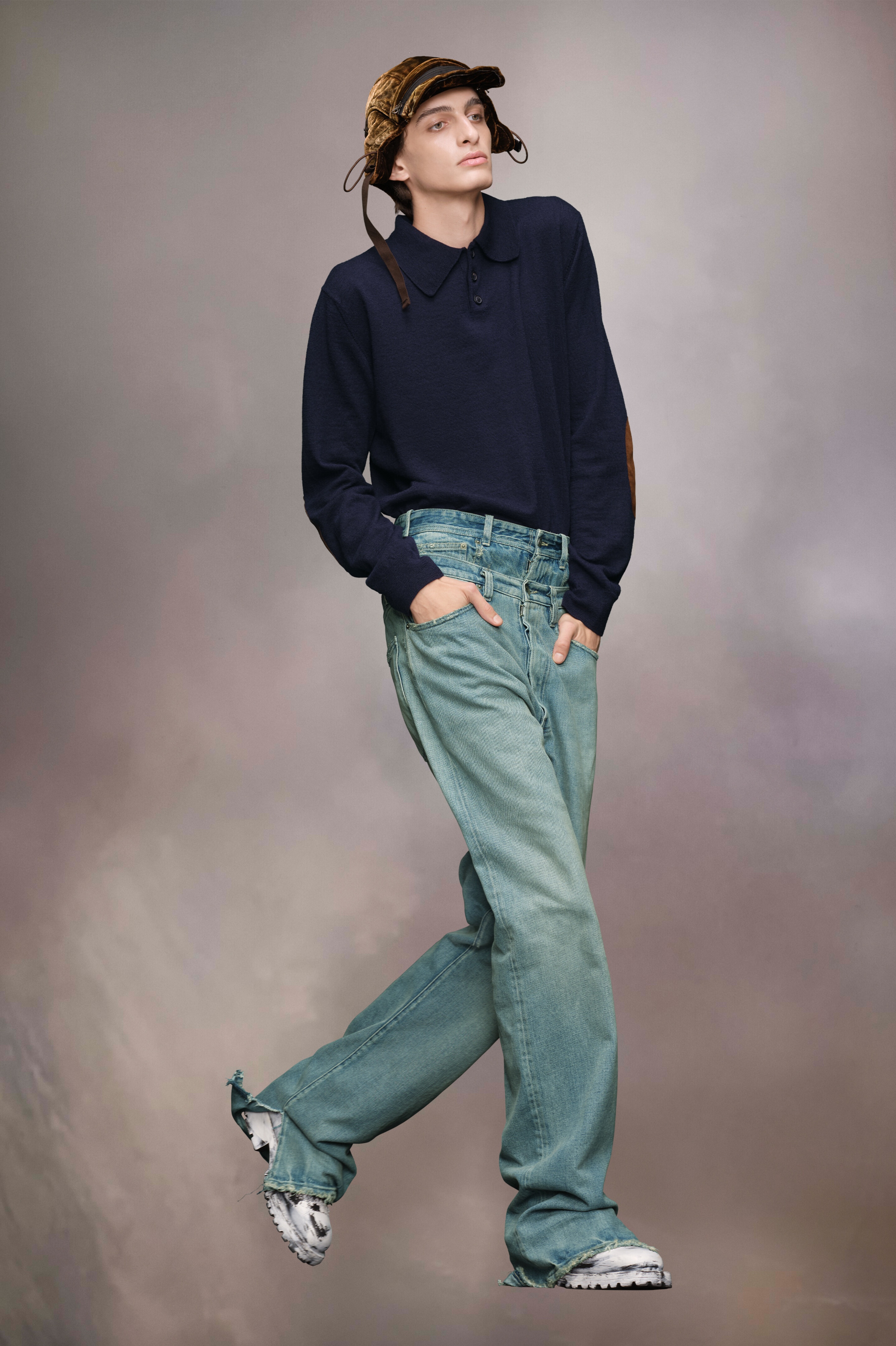 Elbow patch wool polo - 3