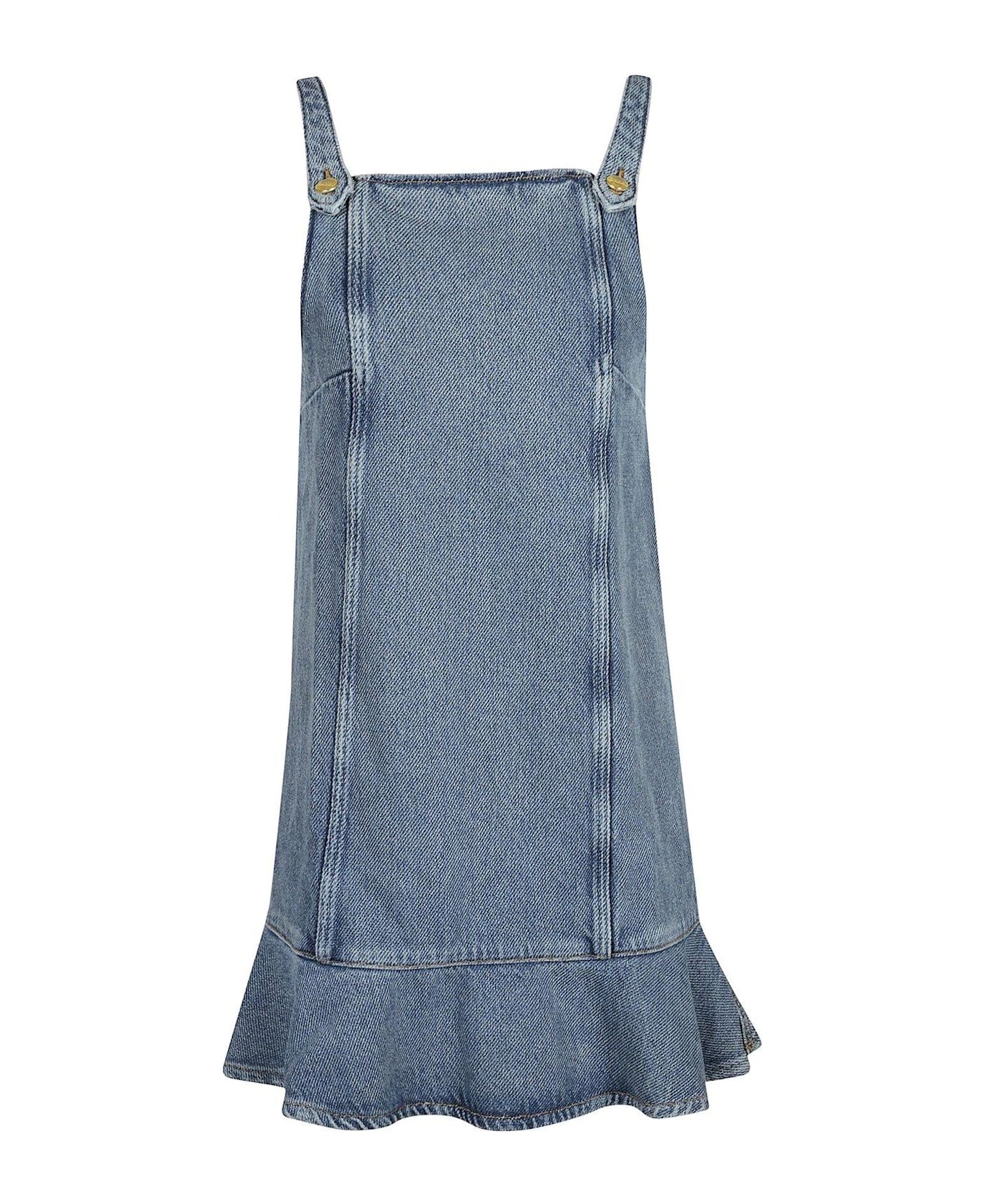 24AW【GANNI】Square Neck Denim Mini Dress GANNI Square Neck Denim Mini Dress | italist | REVERSIBLE